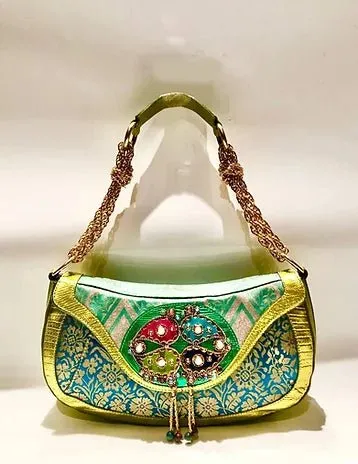 2000s ETRO MILANO MULTI COLOUR ENAMELLED JEWELLED SHOULDER BAG