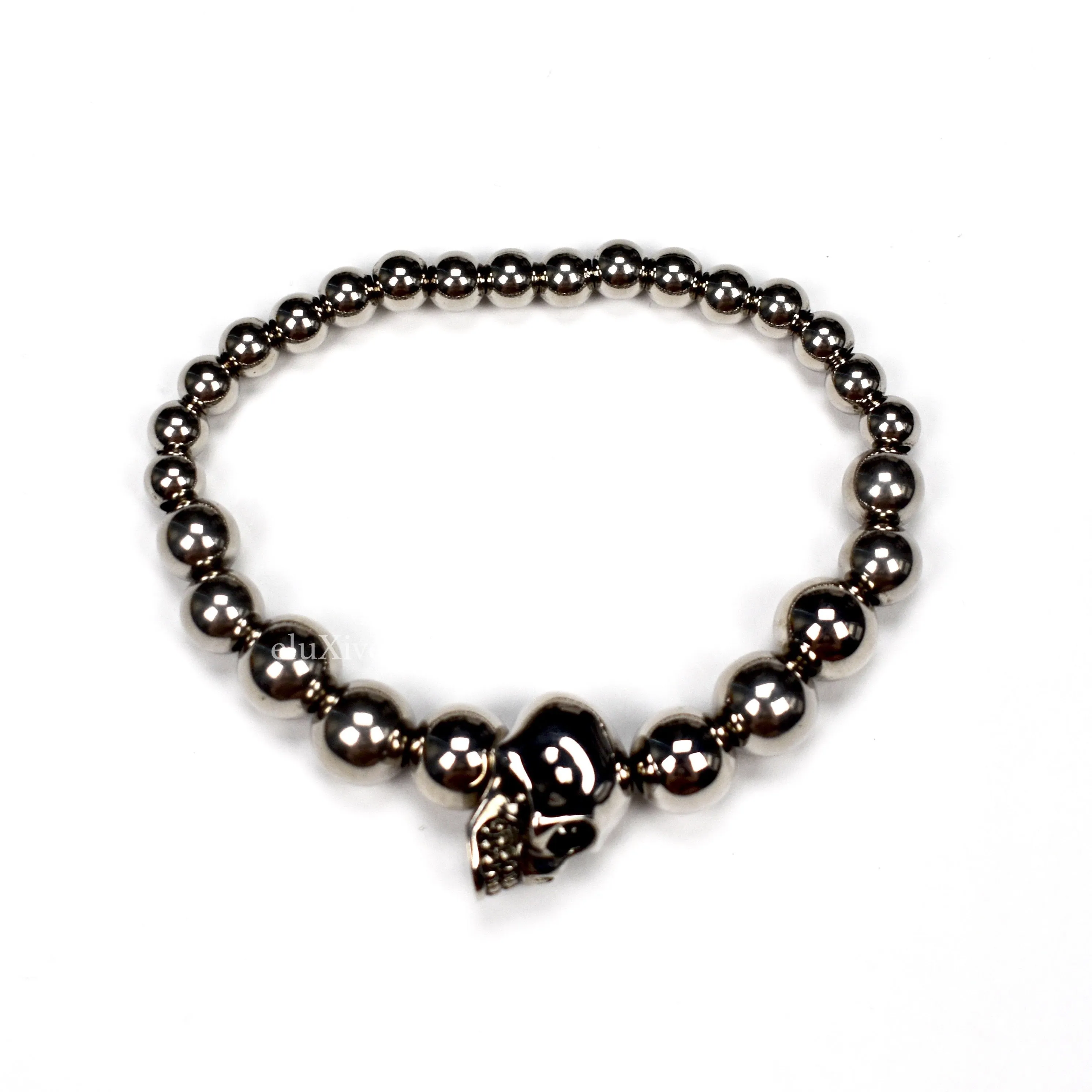 Alexander McQueen - Gunmetal Skull Bead Bracelet