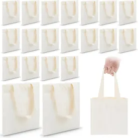 Amylove 72 Pcs Mini Tote Bag Sublimation Blank Canvas Tote Bags Reusable Grocery Luggage DIY Sack Goody for Party Even (8.5 x 8 Inch,Natural Color)
