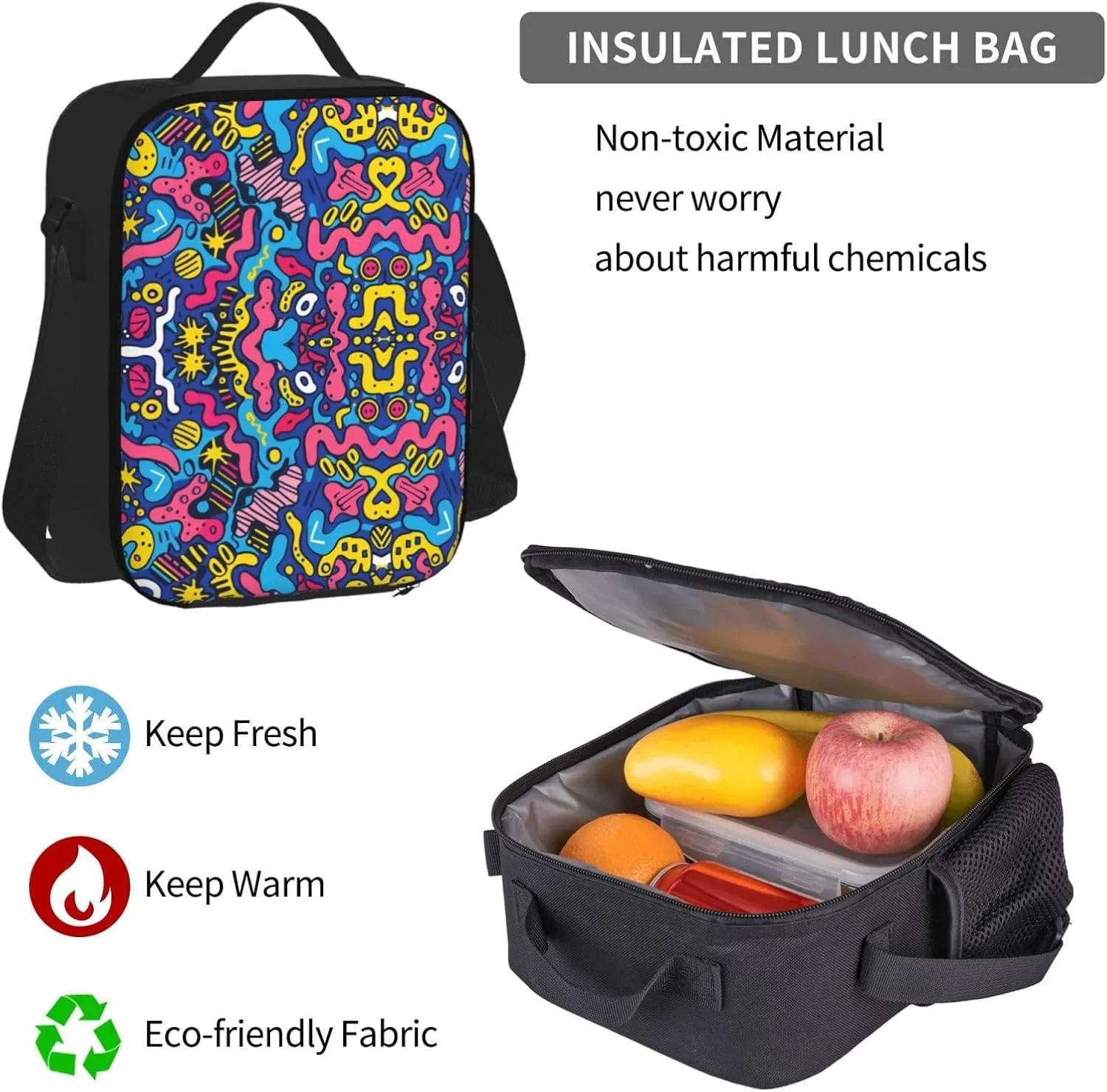 Backpack with Lunch Box and Pencil Case, Helix Mirage Multi Compartment Carry On Backpacks Waterproof Pencil Pouch Lightweight Daypack With Chest Strap for Men Women Travel Camping