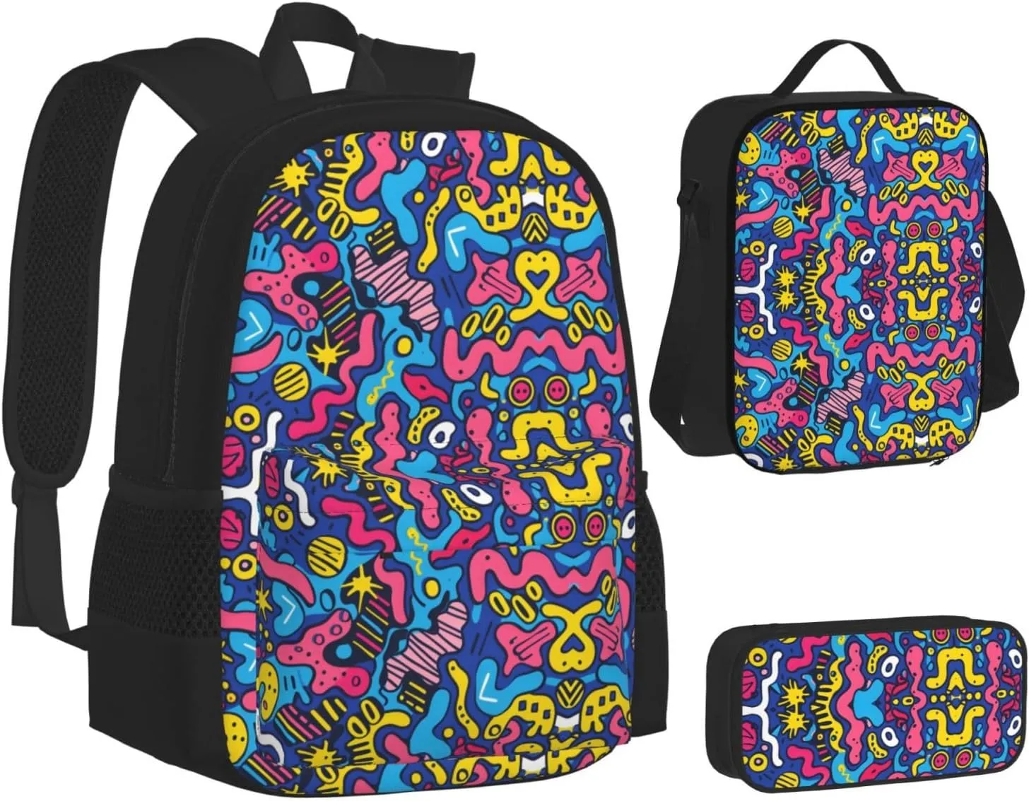 Backpack with Lunch Box and Pencil Case, Helix Mirage Multi Compartment Carry On Backpacks Waterproof Pencil Pouch Lightweight Daypack With Chest Strap for Men Women Travel Camping