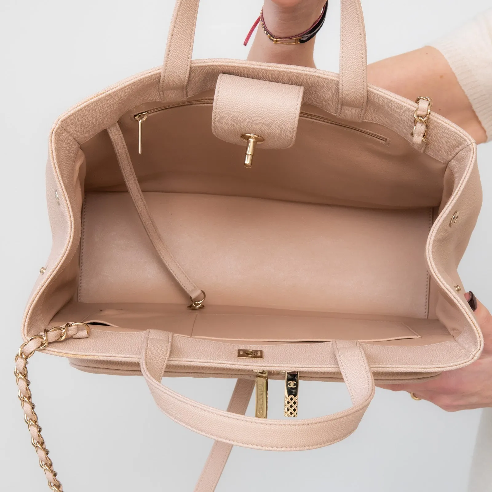 Chanel Beige  Large Business Affinity Tote Bag