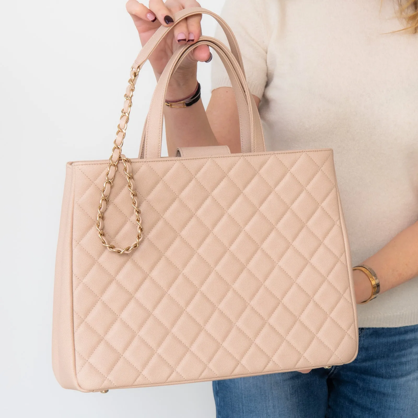 Chanel Beige  Large Business Affinity Tote Bag