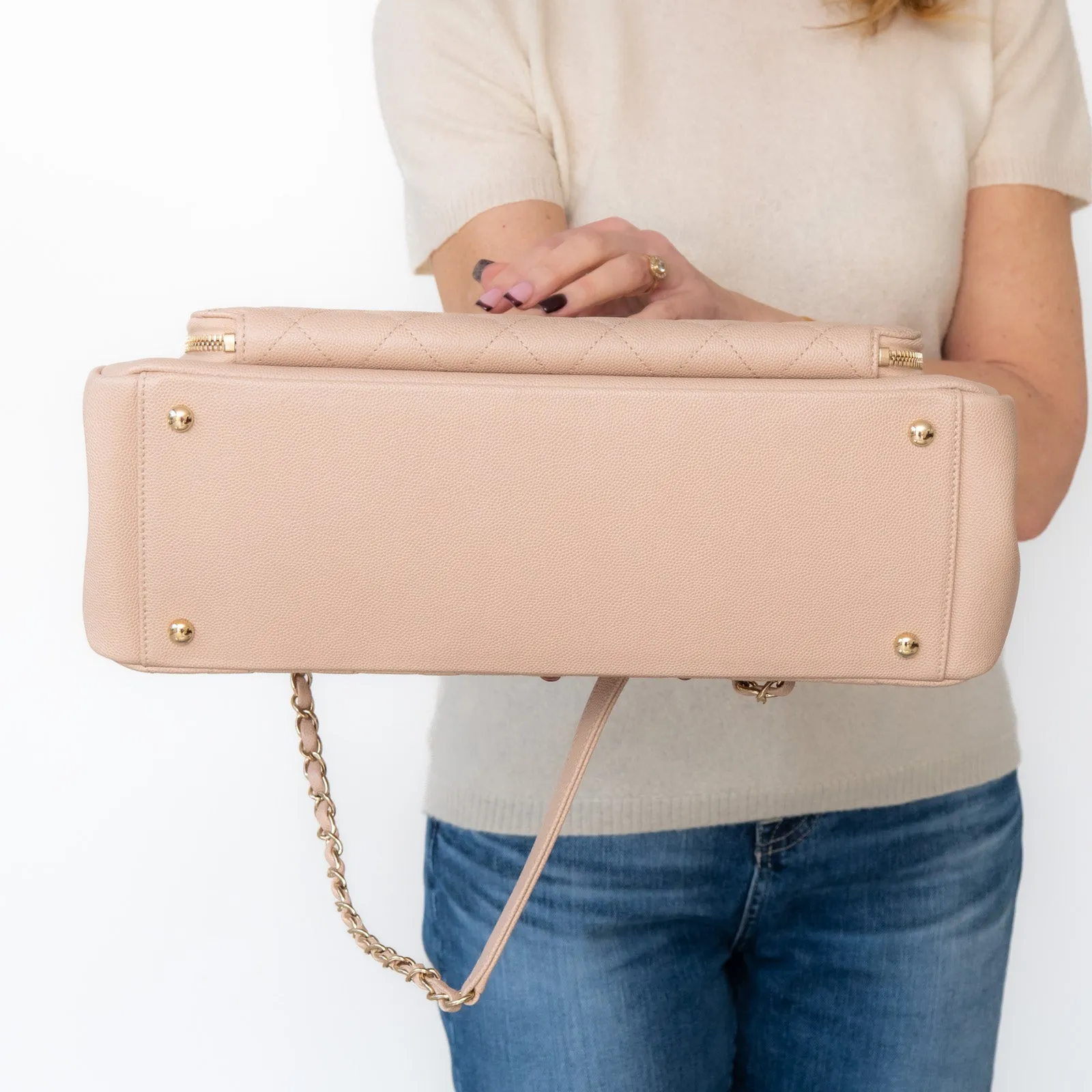 Chanel Beige  Large Business Affinity Tote Bag