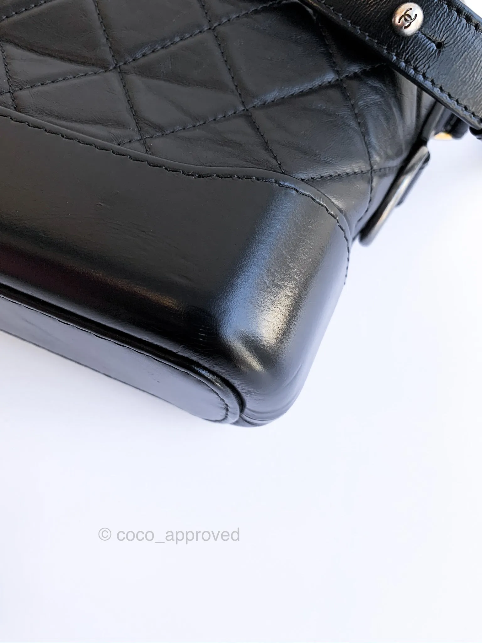 Chanel Calfskin Quilted Small Gabrielle Hobo Black Mixed Hardware