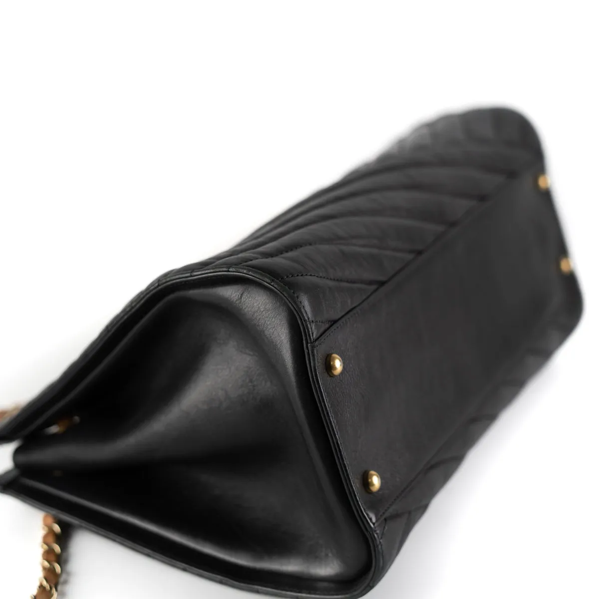 Chanel Chevron Gabrielle Tote Black