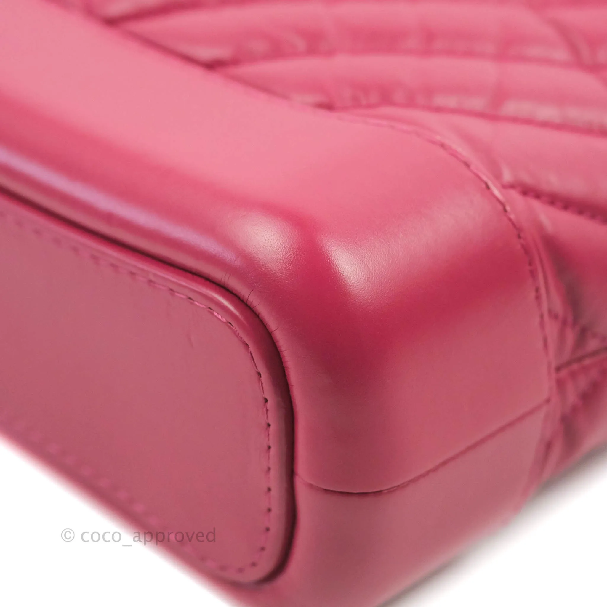 Chanel Chevron Small Gabrielle Hobo Dark Pink Calfskin Mixed Hardware
