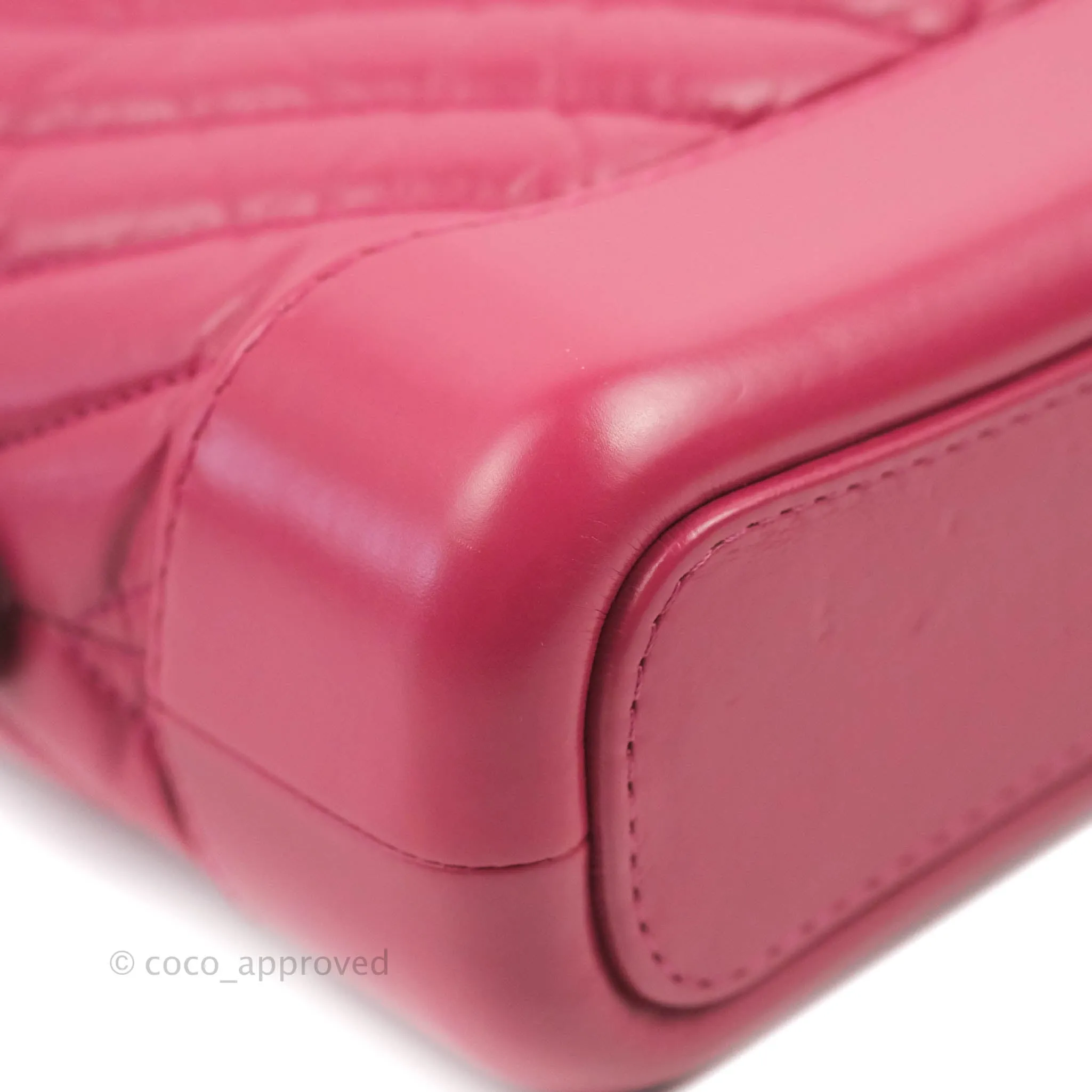 Chanel Chevron Small Gabrielle Hobo Dark Pink Calfskin Mixed Hardware