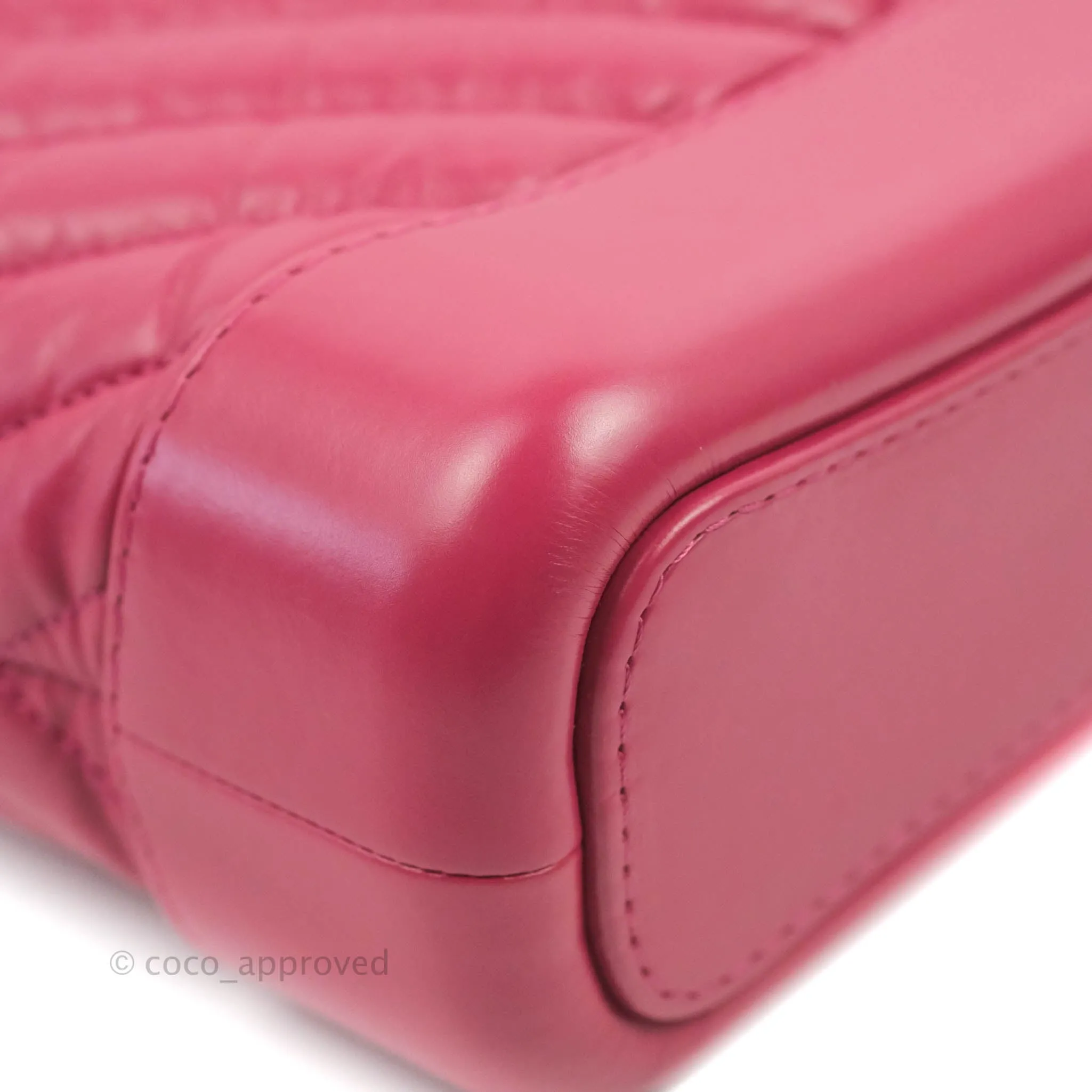 Chanel Chevron Small Gabrielle Hobo Dark Pink Calfskin Mixed Hardware