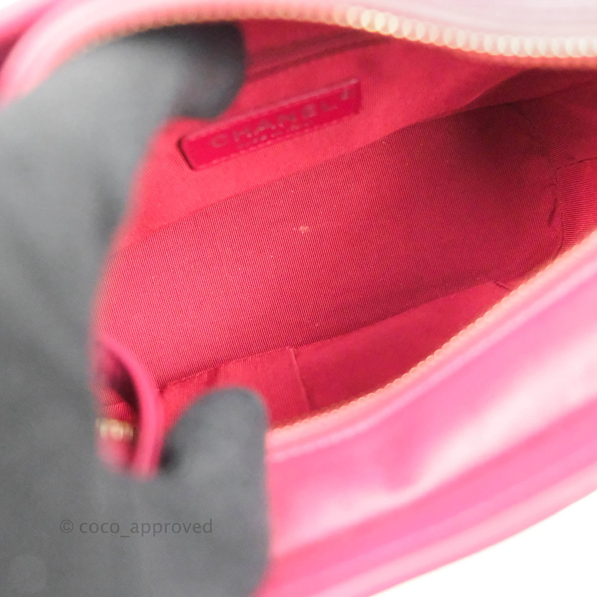 Chanel Chevron Small Gabrielle Hobo Dark Pink Calfskin Mixed Hardware
