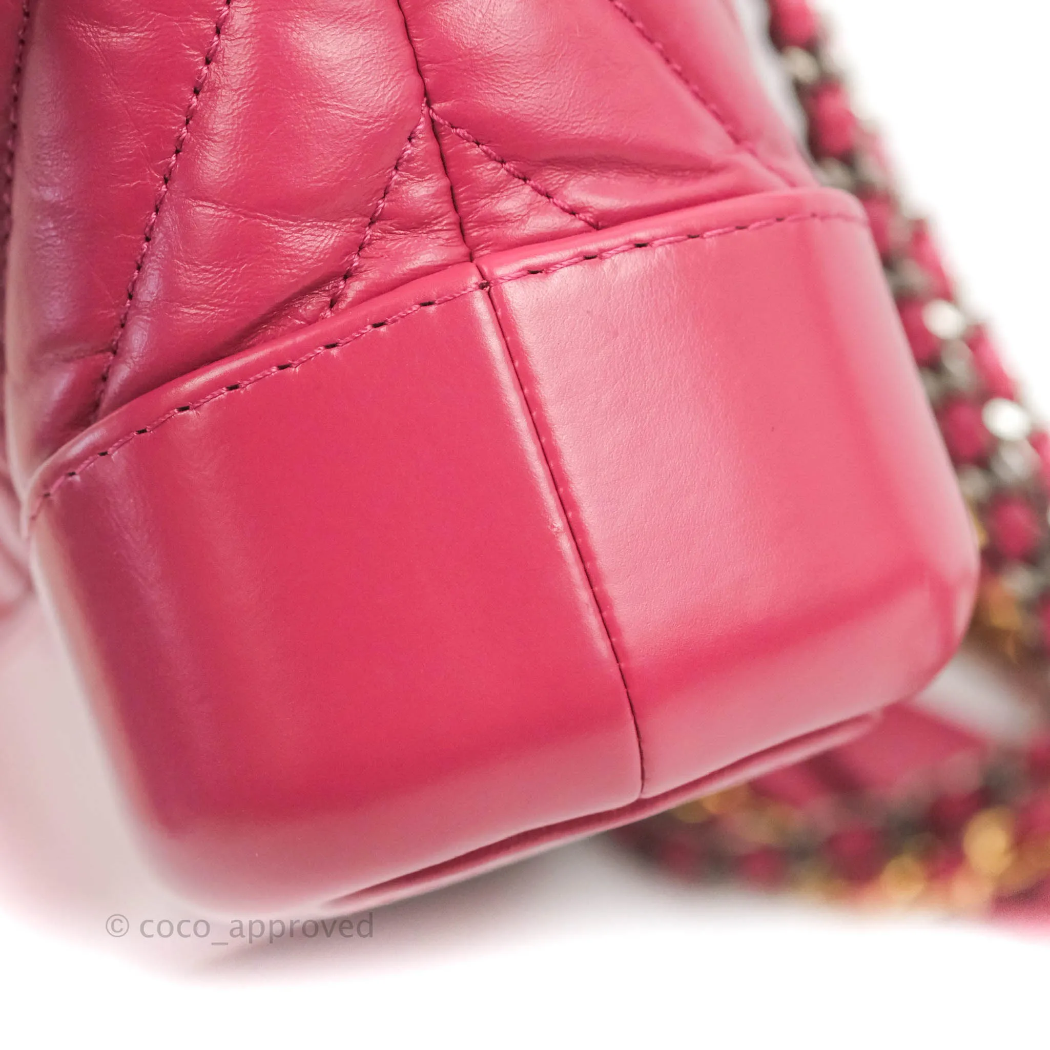 Chanel Chevron Small Gabrielle Hobo Dark Pink Calfskin Mixed Hardware