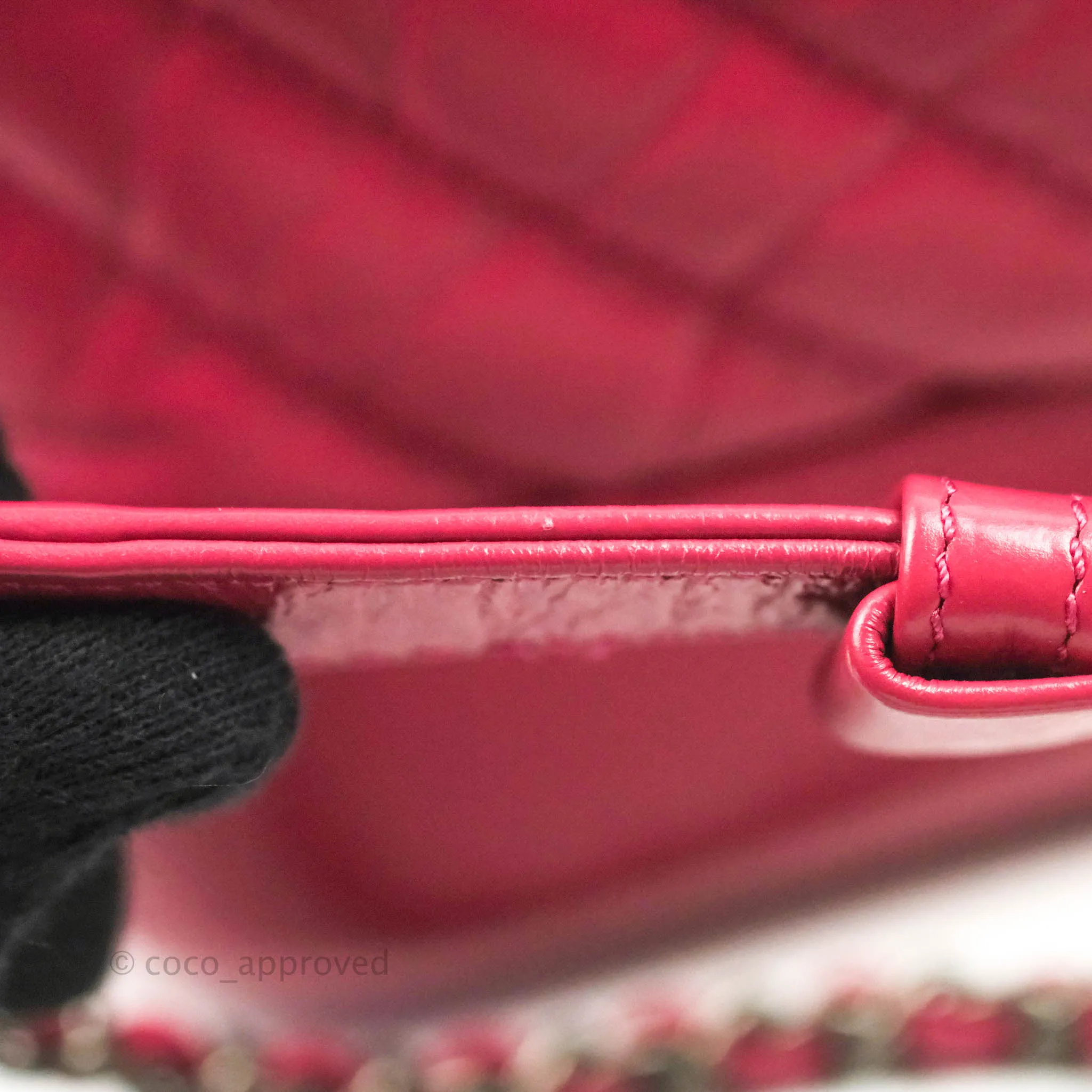 Chanel Chevron Small Gabrielle Hobo Dark Pink Calfskin Mixed Hardware