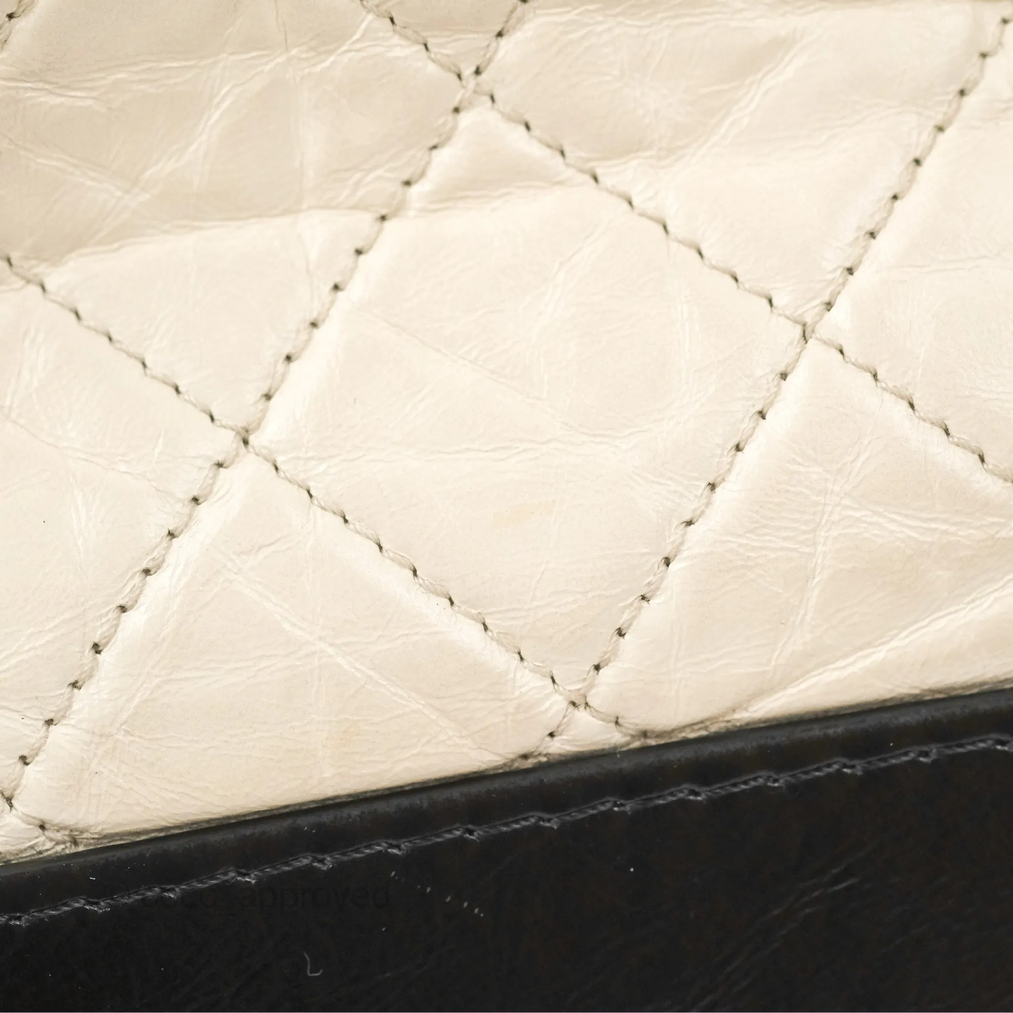 Chanel Quilted Small Gabrielle Hobo Black White Aged Calfskin Mixed Hardware