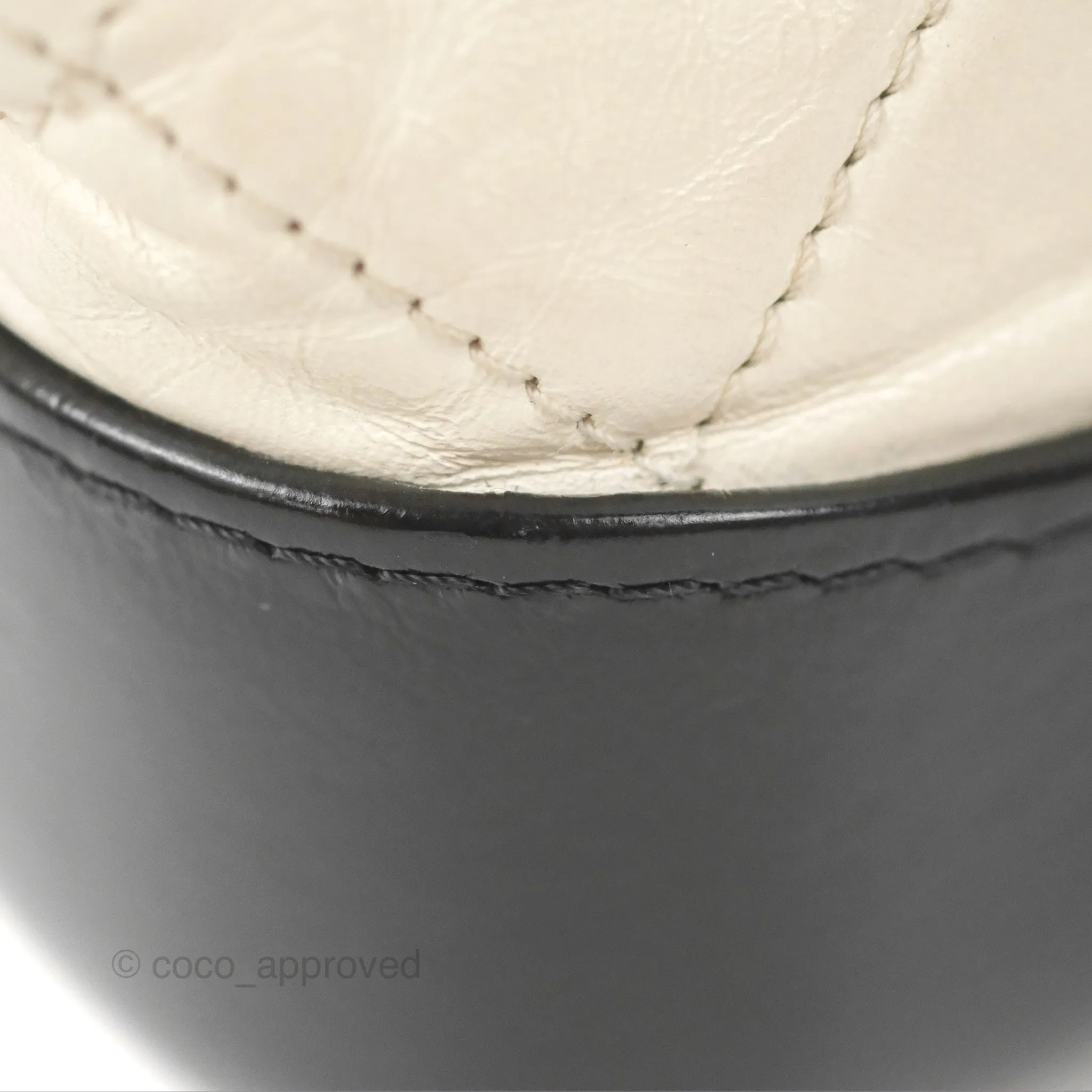 Chanel Quilted Small Gabrielle Hobo Black White Aged Calfskin Mixed Hardware
