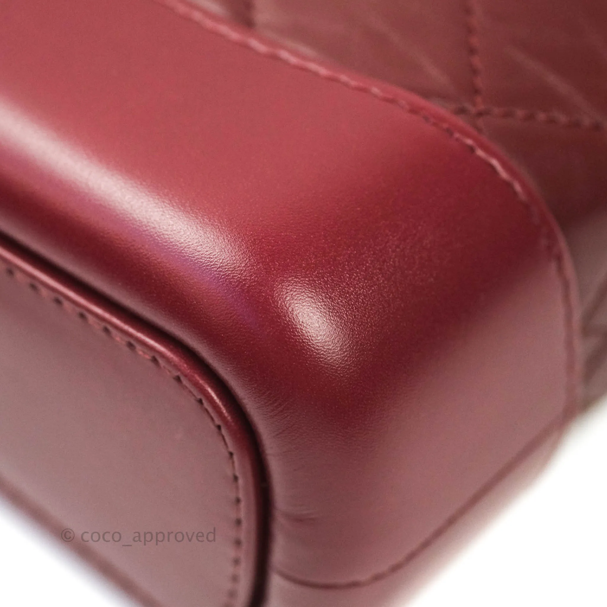Chanel Quilted Small Gabrielle Hobo Dark Red Calfskin Mixed Hardware