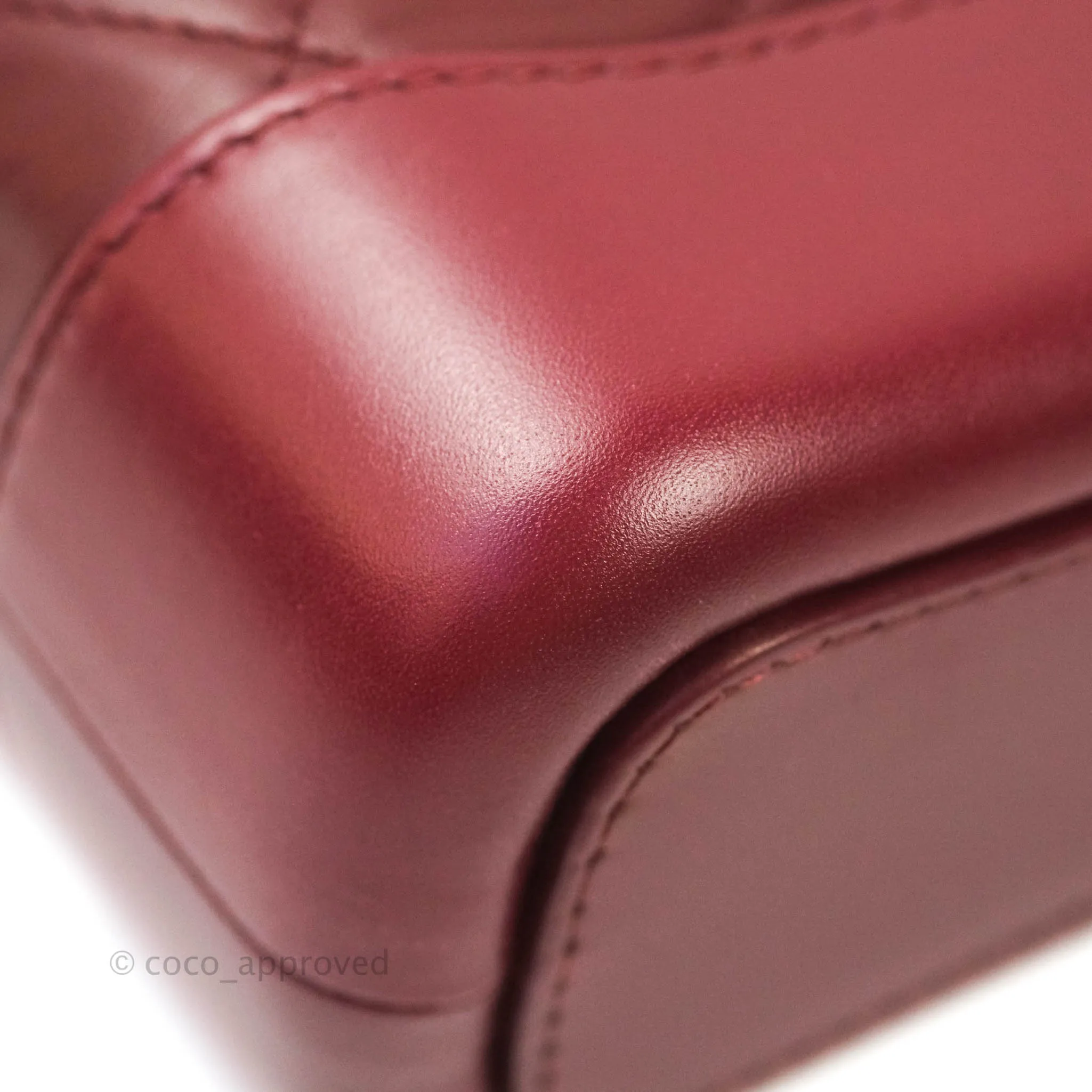 Chanel Quilted Small Gabrielle Hobo Dark Red Calfskin Mixed Hardware