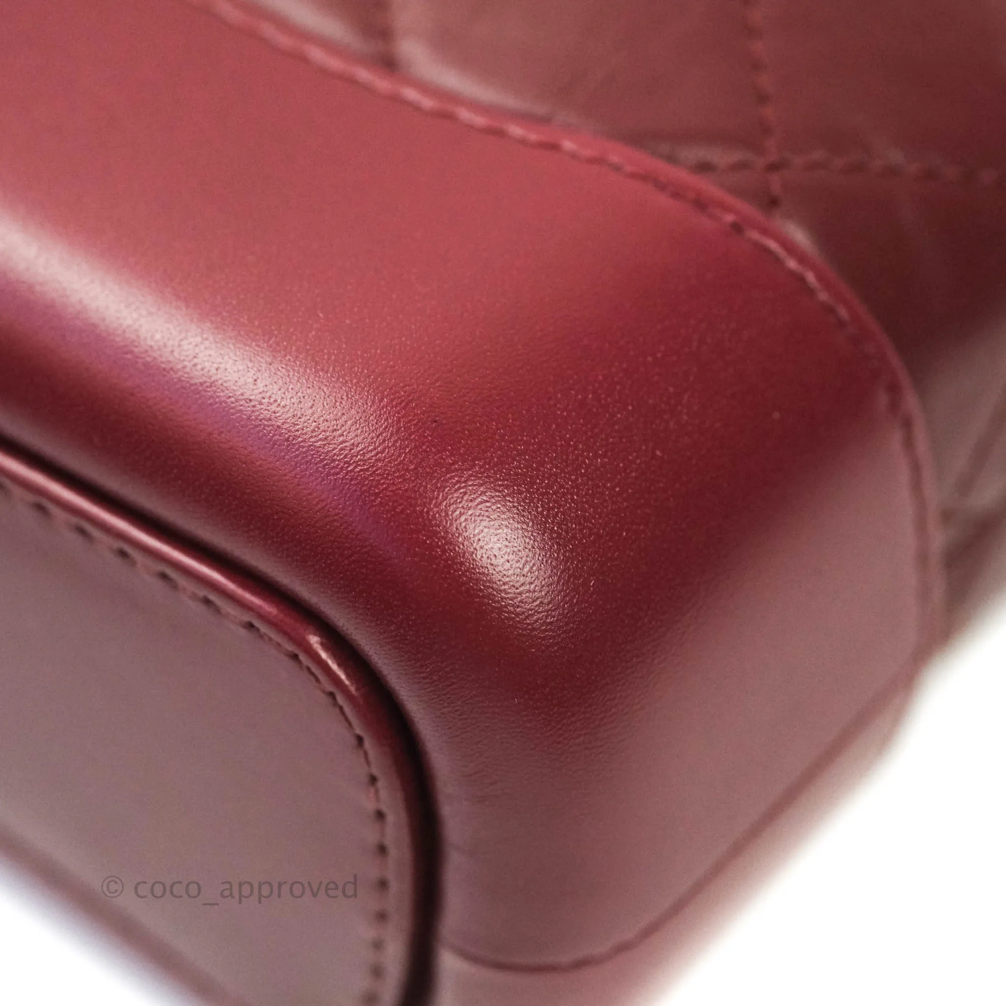 Chanel Quilted Small Gabrielle Hobo Dark Red Calfskin Mixed Hardware