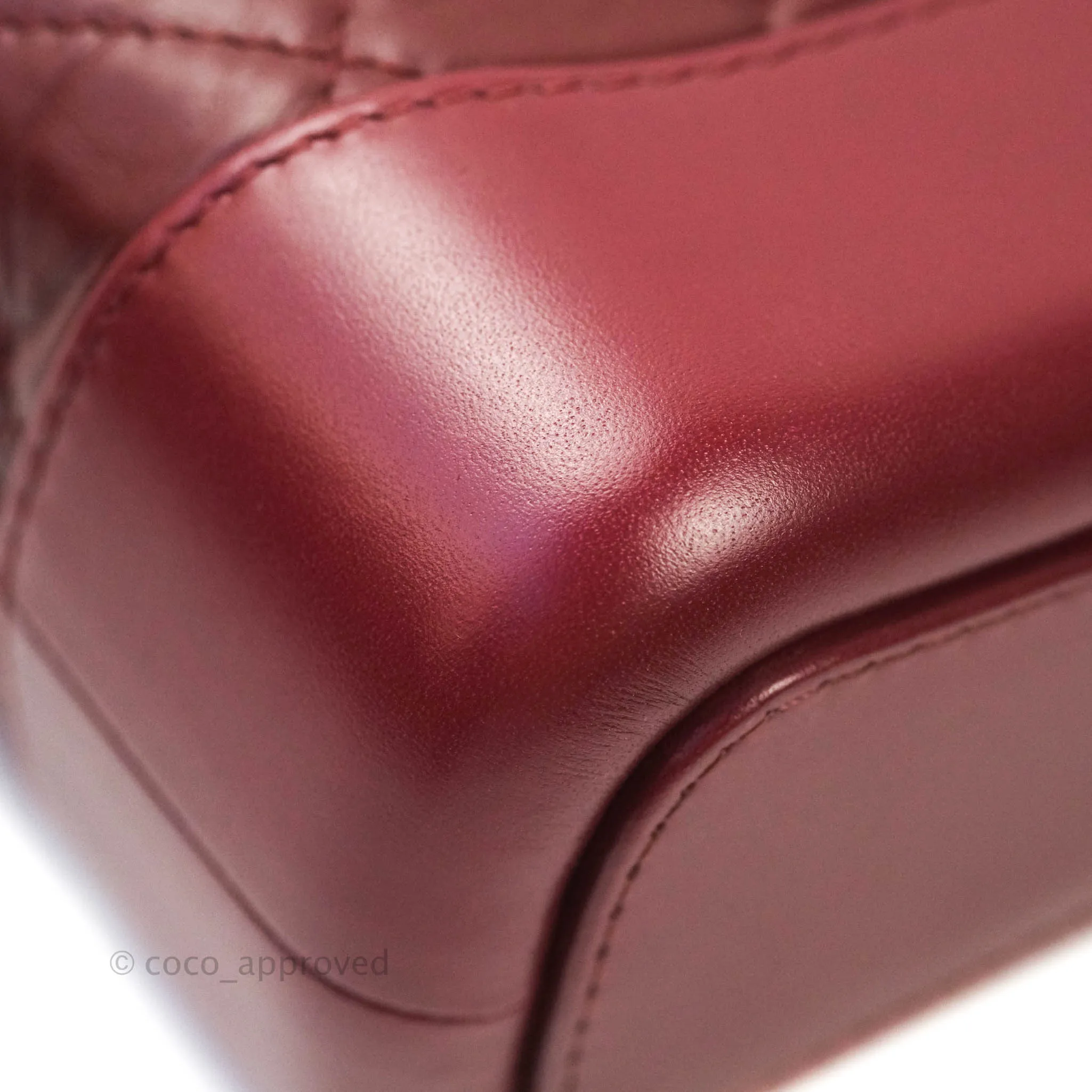 Chanel Quilted Small Gabrielle Hobo Dark Red Calfskin Mixed Hardware