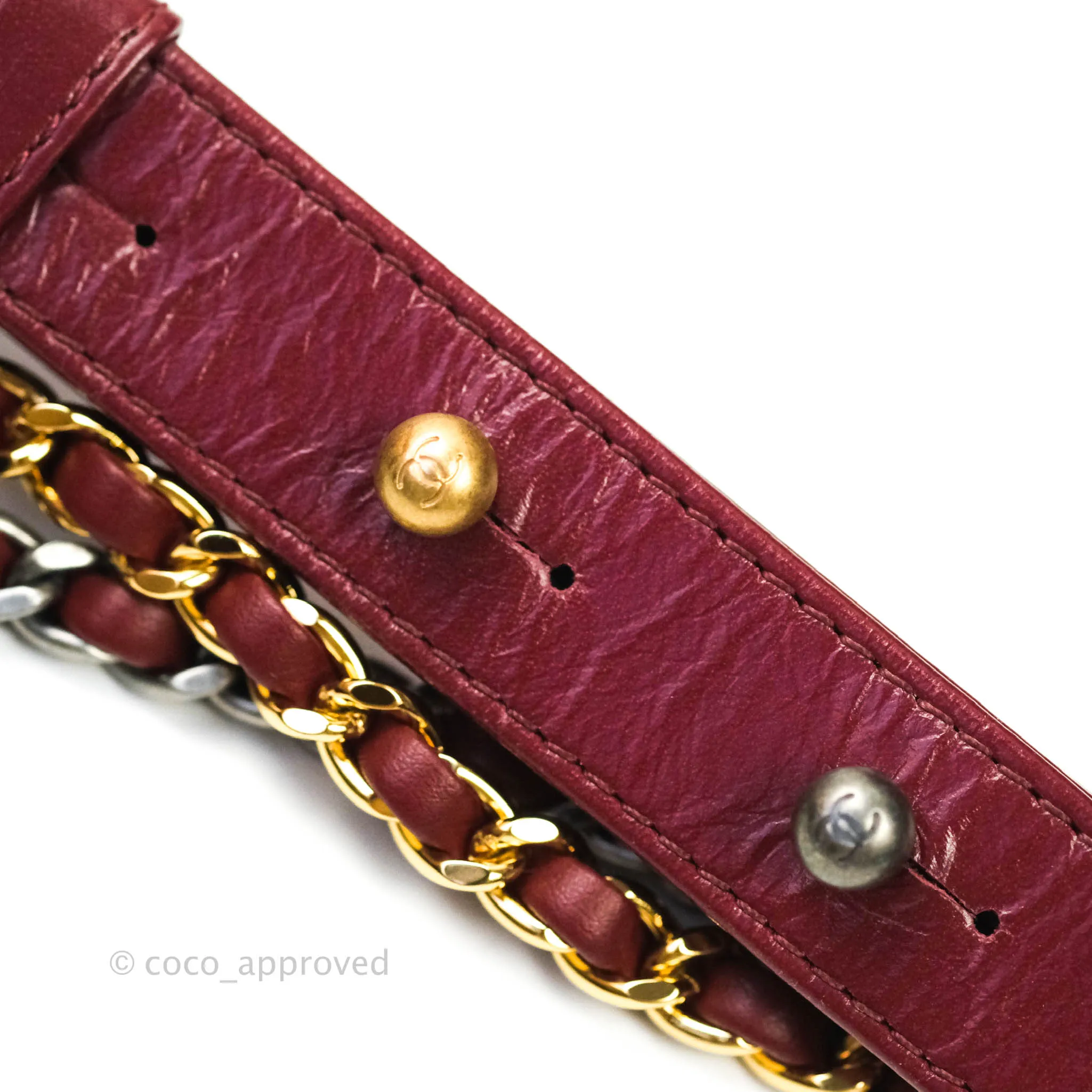 Chanel Quilted Small Gabrielle Hobo Dark Red Calfskin Mixed Hardware