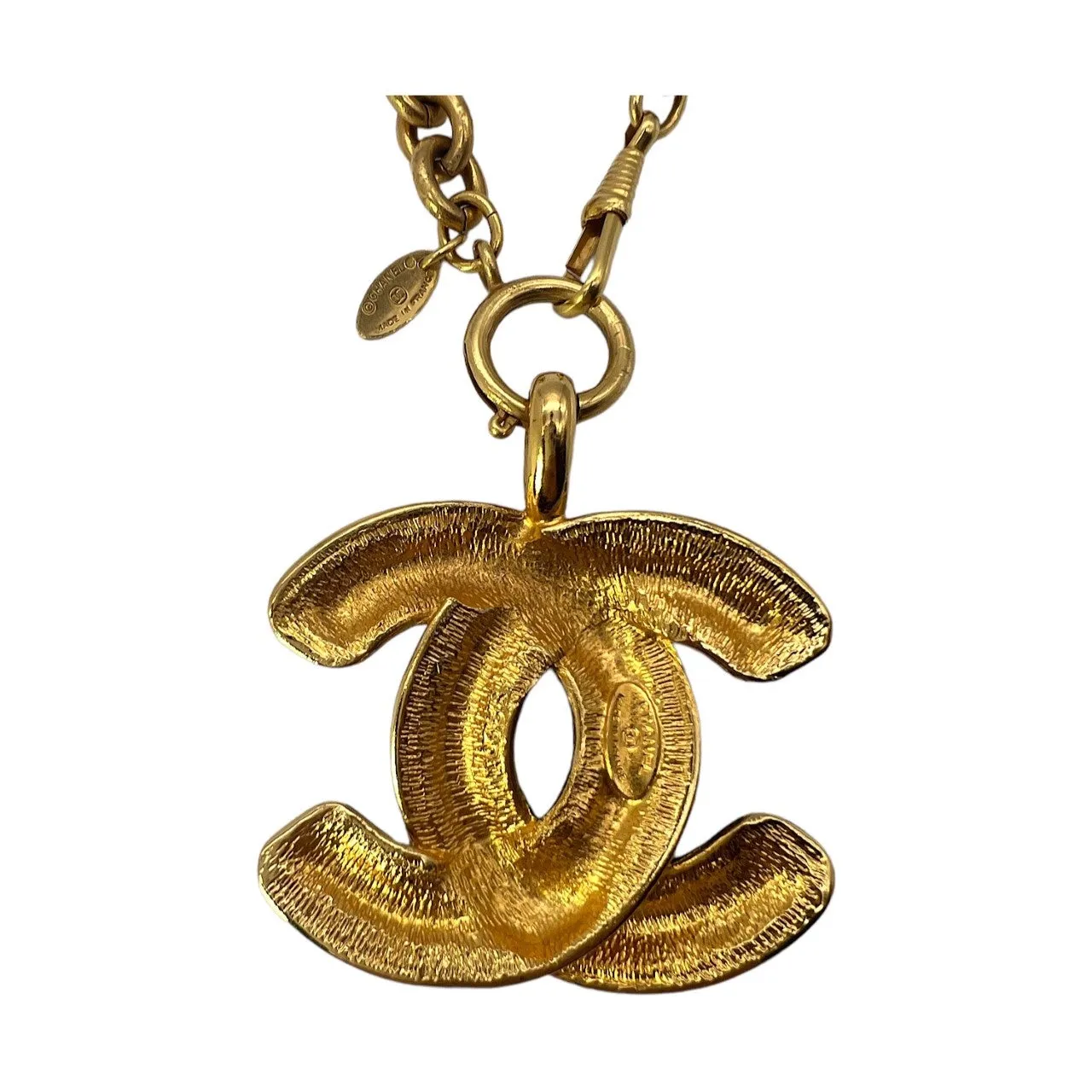 Chanel Vintage Quilted CC Pendant Necklace
