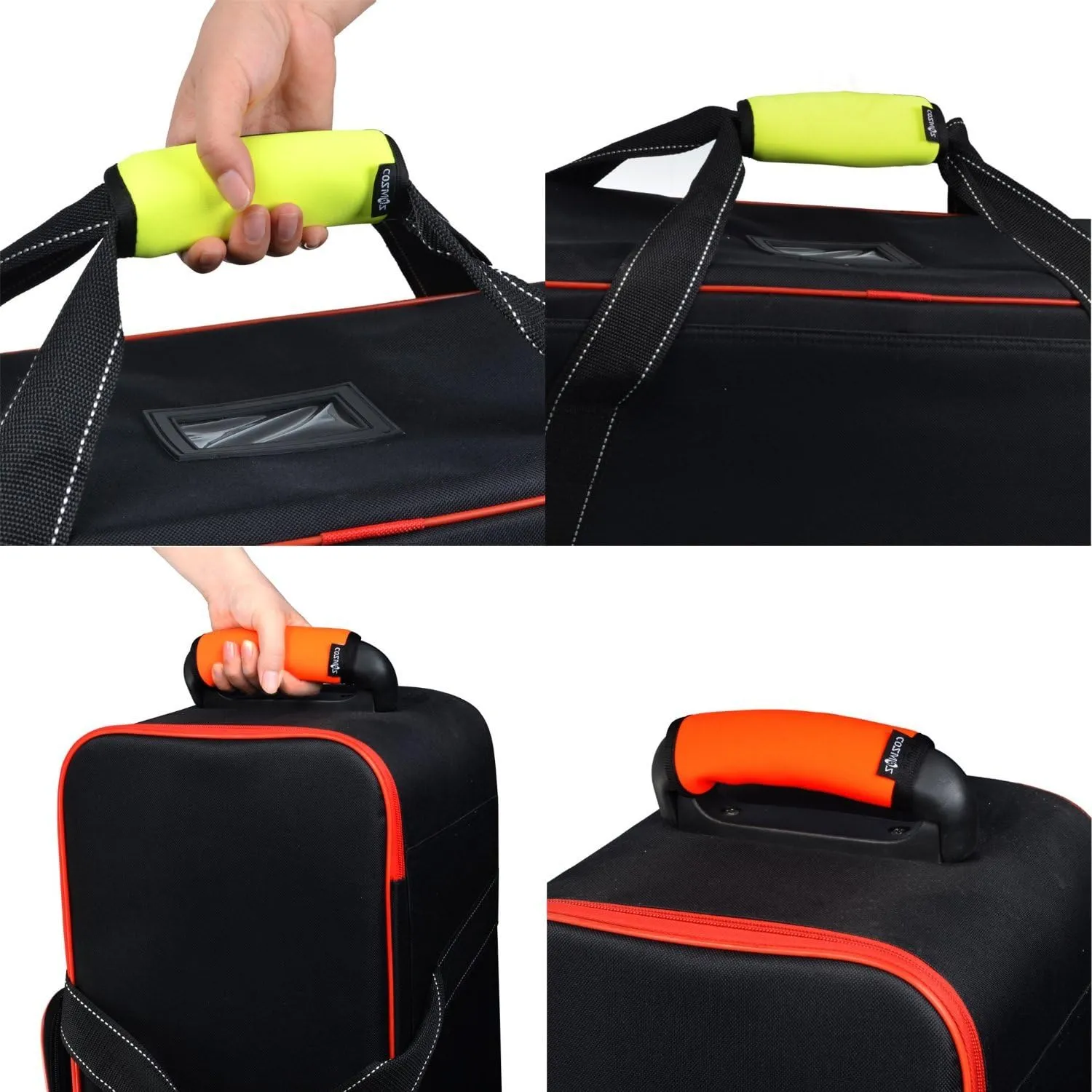 Cosmos 7 Pieces Different Color Comfort Neoprene Handle Wraps/Grip/Identifier for Travel Bag Luggage Suitcase Travel Bag Laptop Computer Tote Briefcases