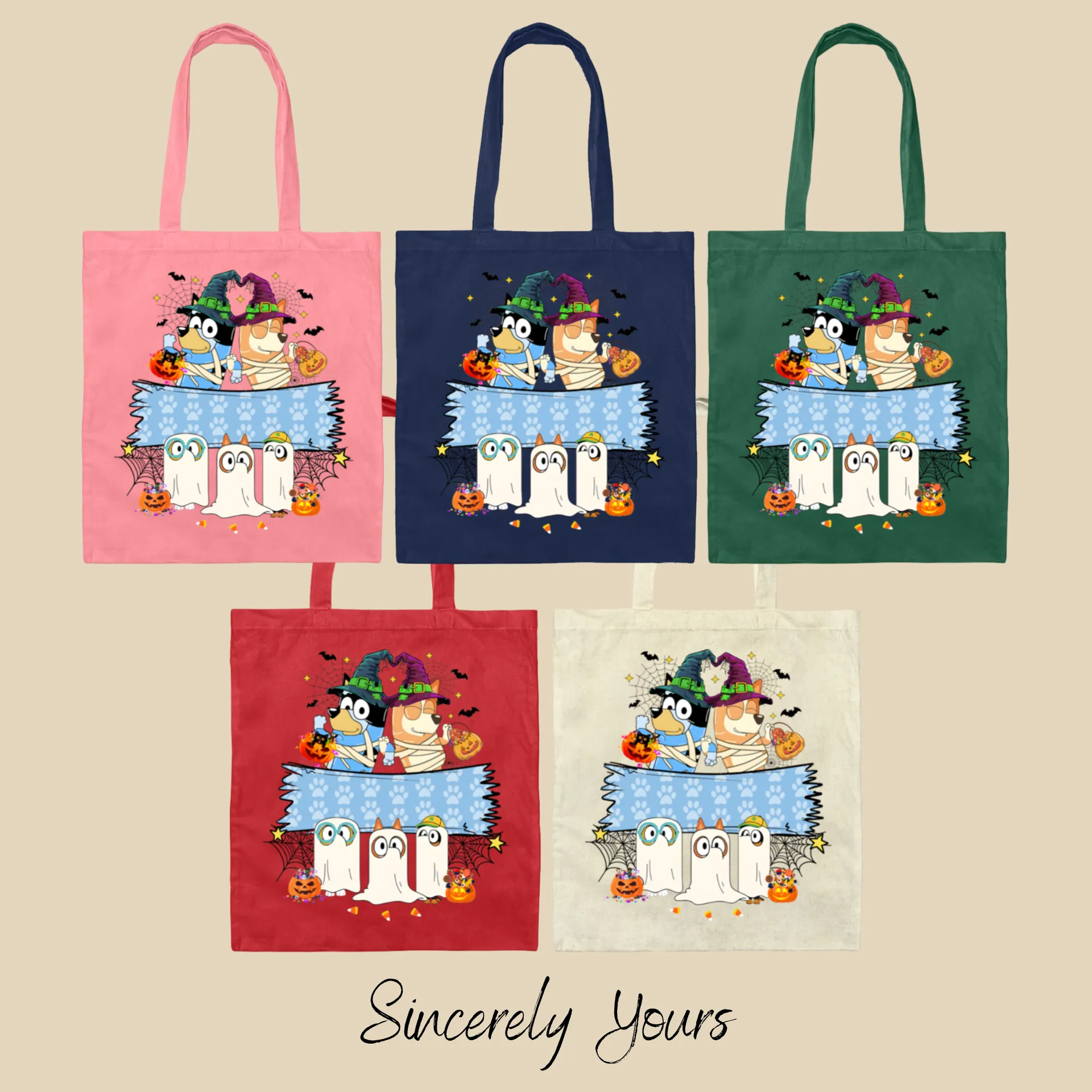 Custom Booey Halloween Canvas Tote Bag