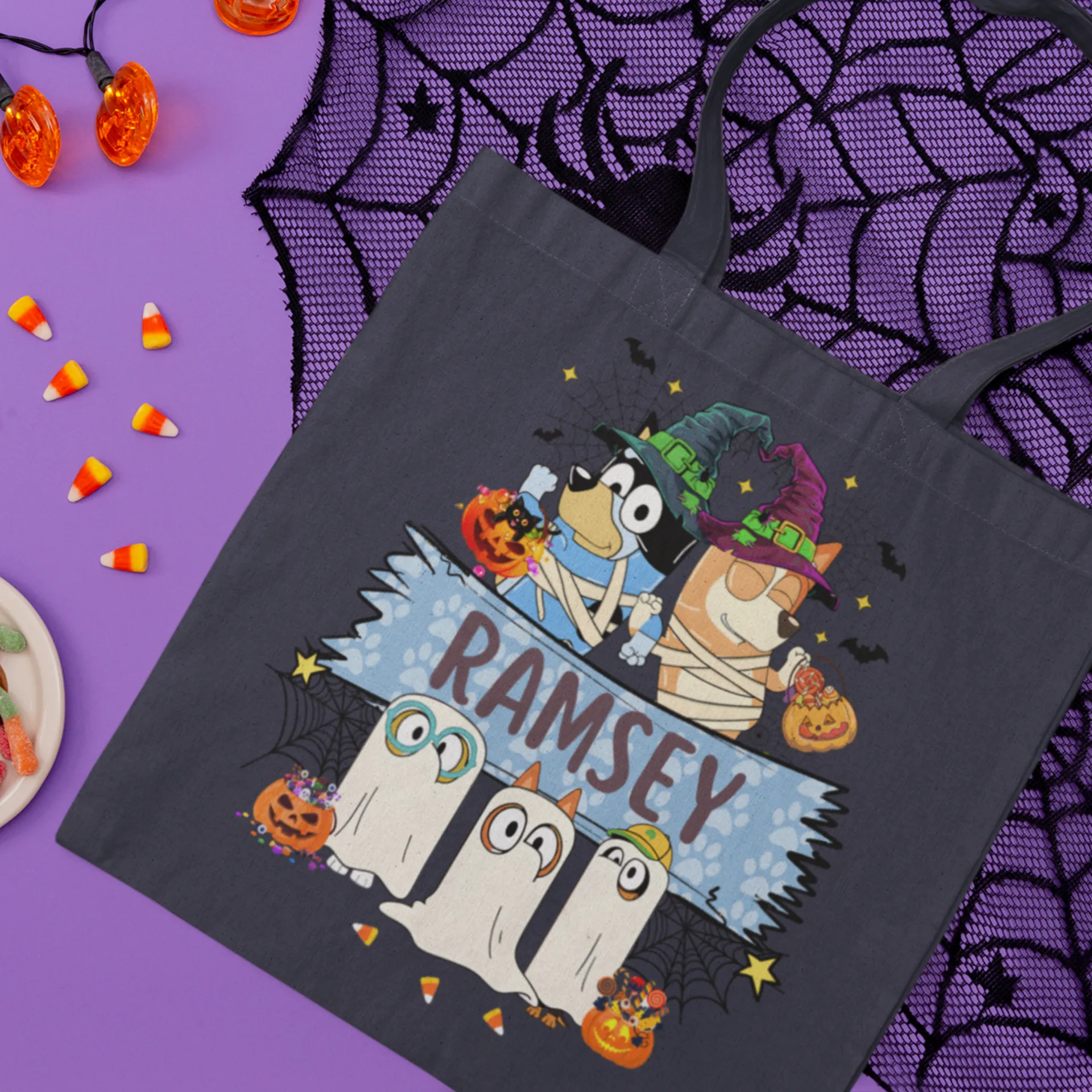 Custom Booey Halloween Canvas Tote Bag