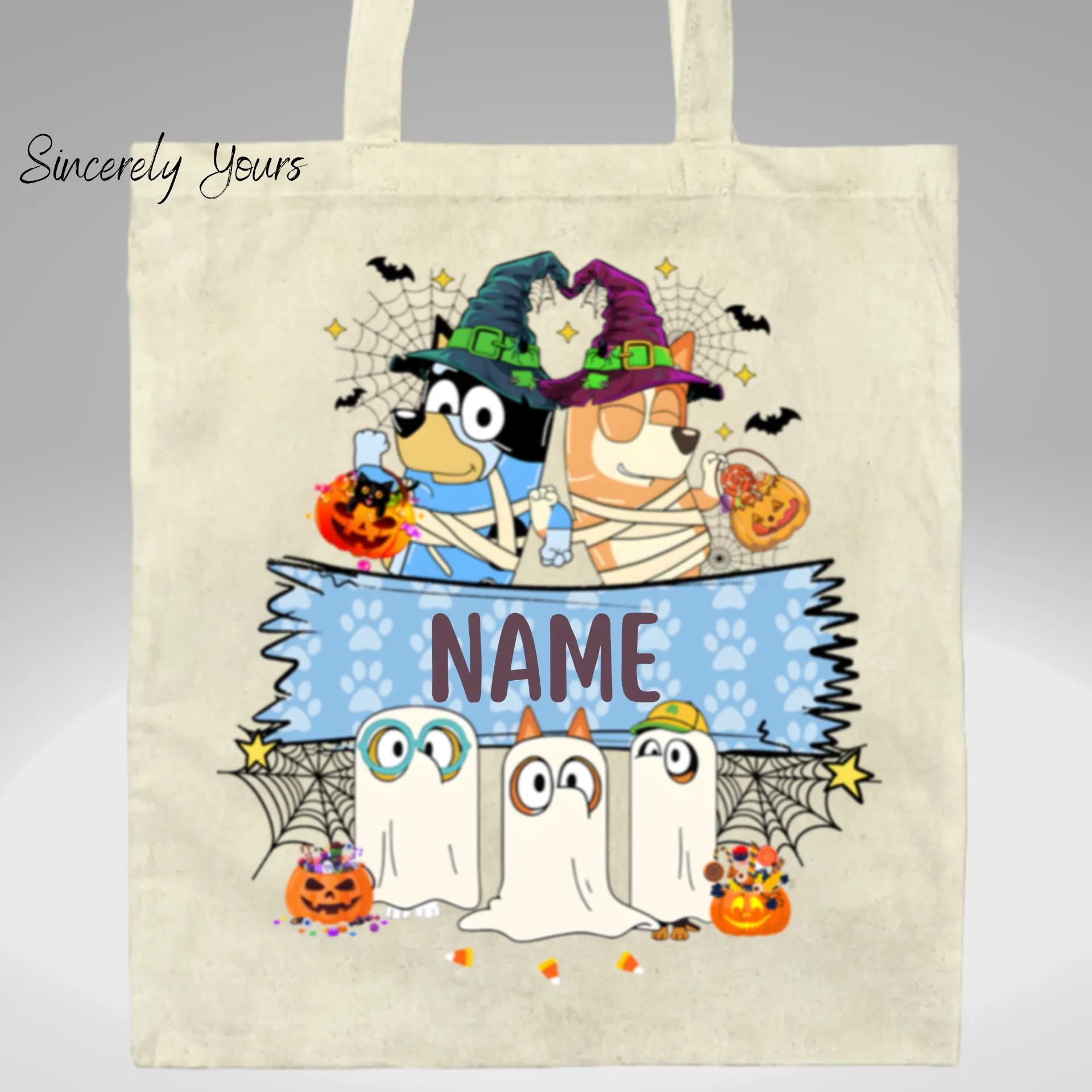 Custom Booey Halloween Canvas Tote Bag