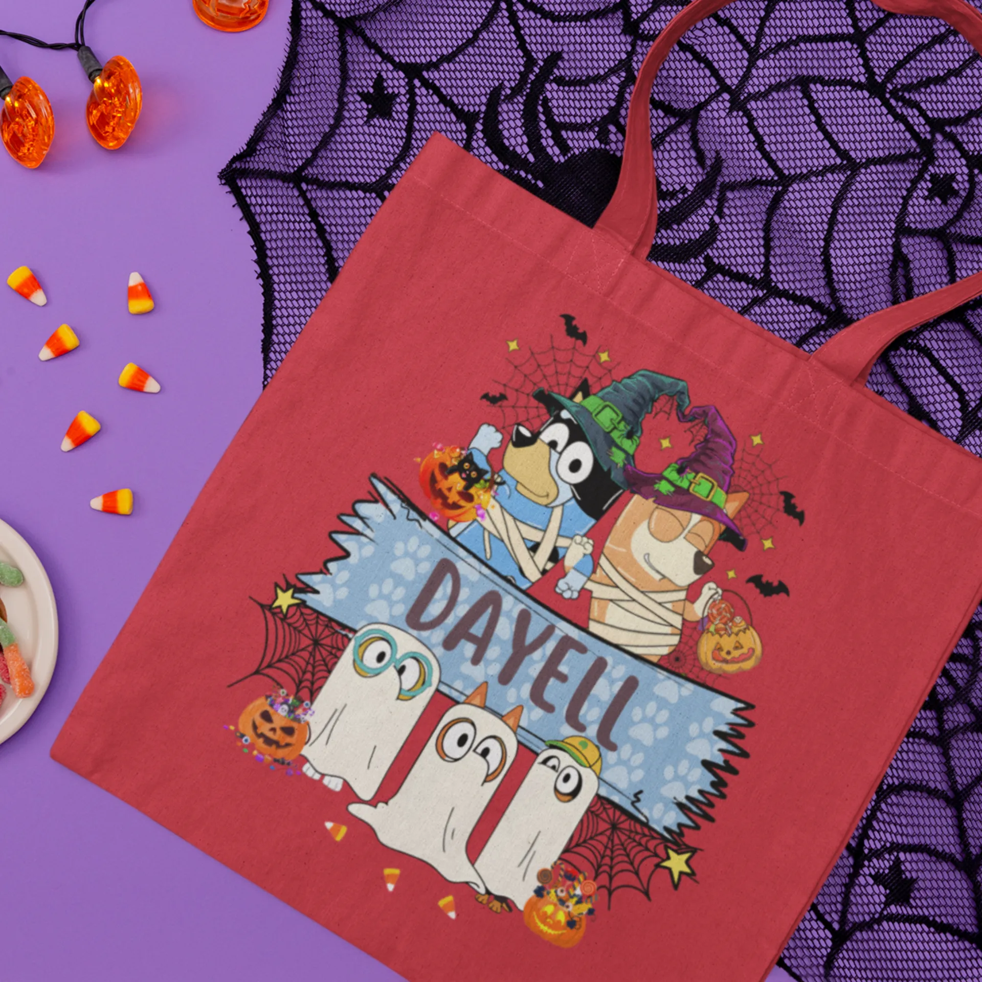 Custom Booey Halloween Canvas Tote Bag