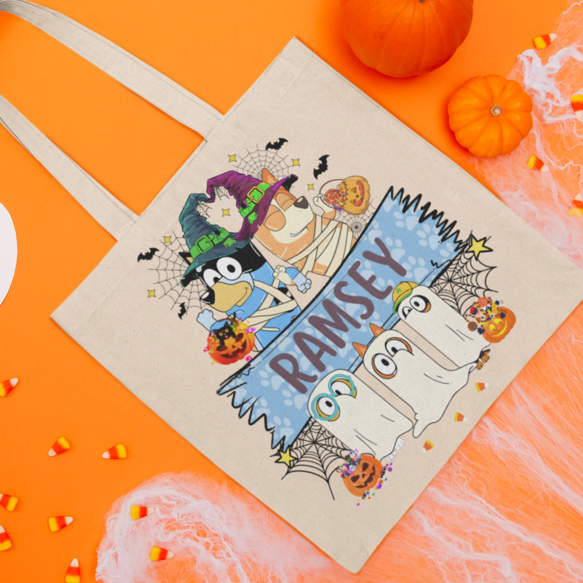 Custom Booey Halloween Canvas Tote Bag
