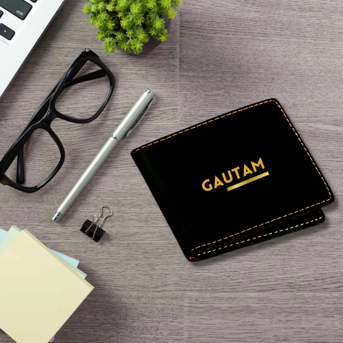 Customized Wallet for Men Faux Leather Gents Purse - Add Name