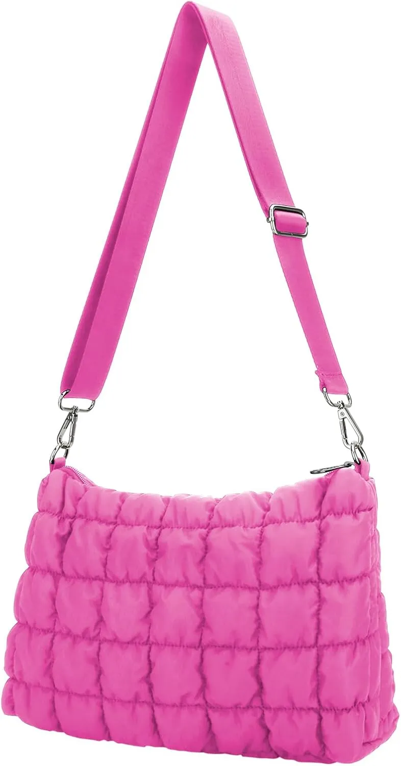 E-Tree Quilted Crossbody Bags for Women Men, Puffer Handbag Purse with Shoulder Strap