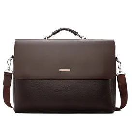 Famous Brand Business Men Briefcase Leather Laptop Handbag