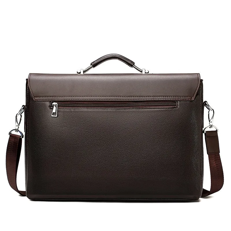 Famous Brand Business Men Briefcase Leather Laptop Handbag