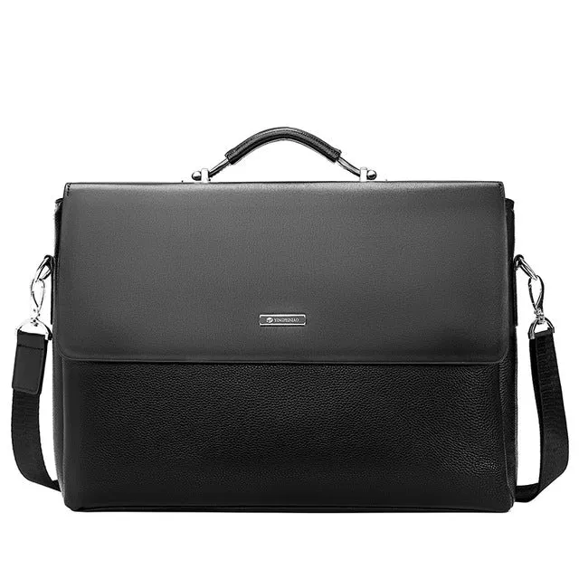 Famous Brand Business Men Briefcase Leather Laptop Handbag