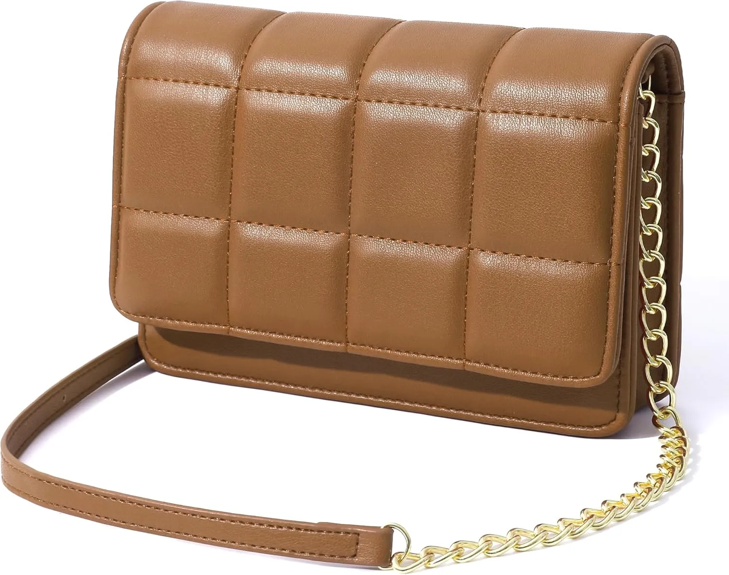 GEEAD Small Purses for Women Trendy Quilted Leather Mini Crossbody Wallet Chain Little Shoulder Phone Purse Evening Bag