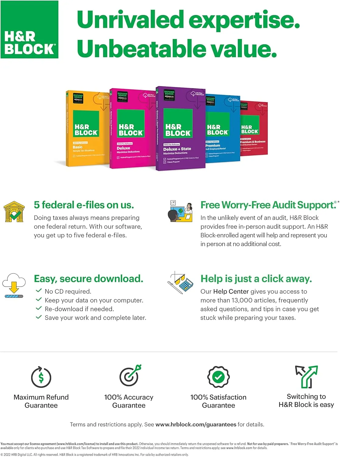 H&R Block Tax Software Basic 2022 with Refund Bonus Offer (Amazon Exclusive) [Mac Download] (Old Version)