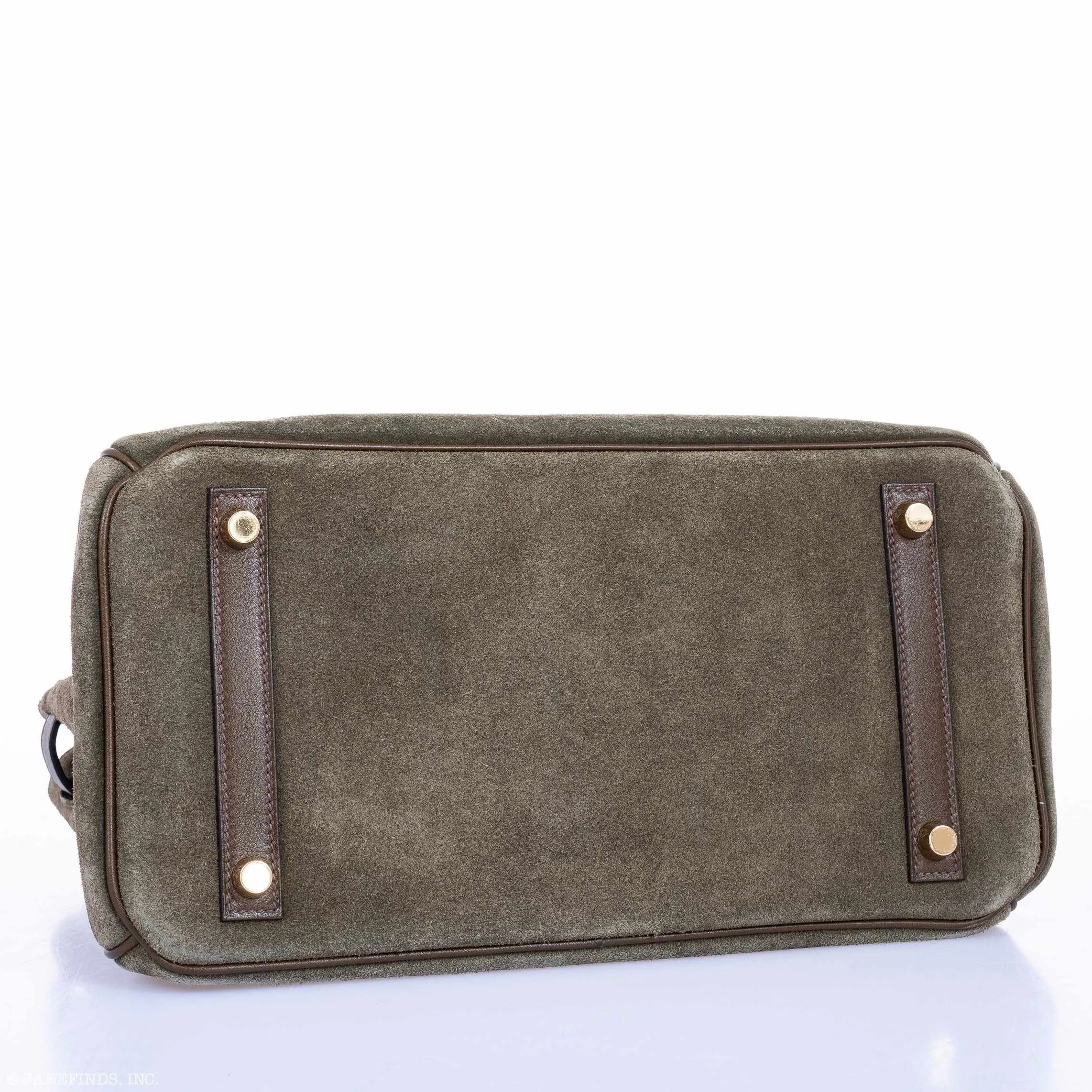 Hermes Birkin 30 Grizzly Vert de Gris Suede & Veau Swift Permabrass Hardware - Special Edition