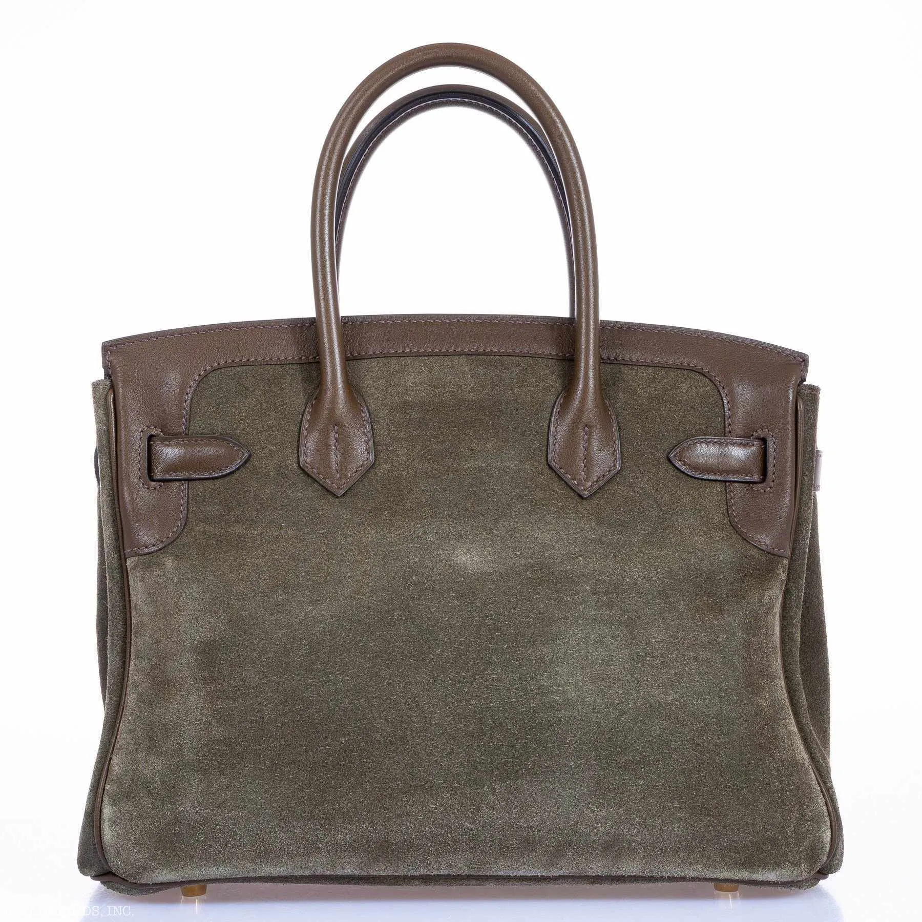 Hermes Birkin 30 Grizzly Vert de Gris Suede & Veau Swift Permabrass Hardware - Special Edition
