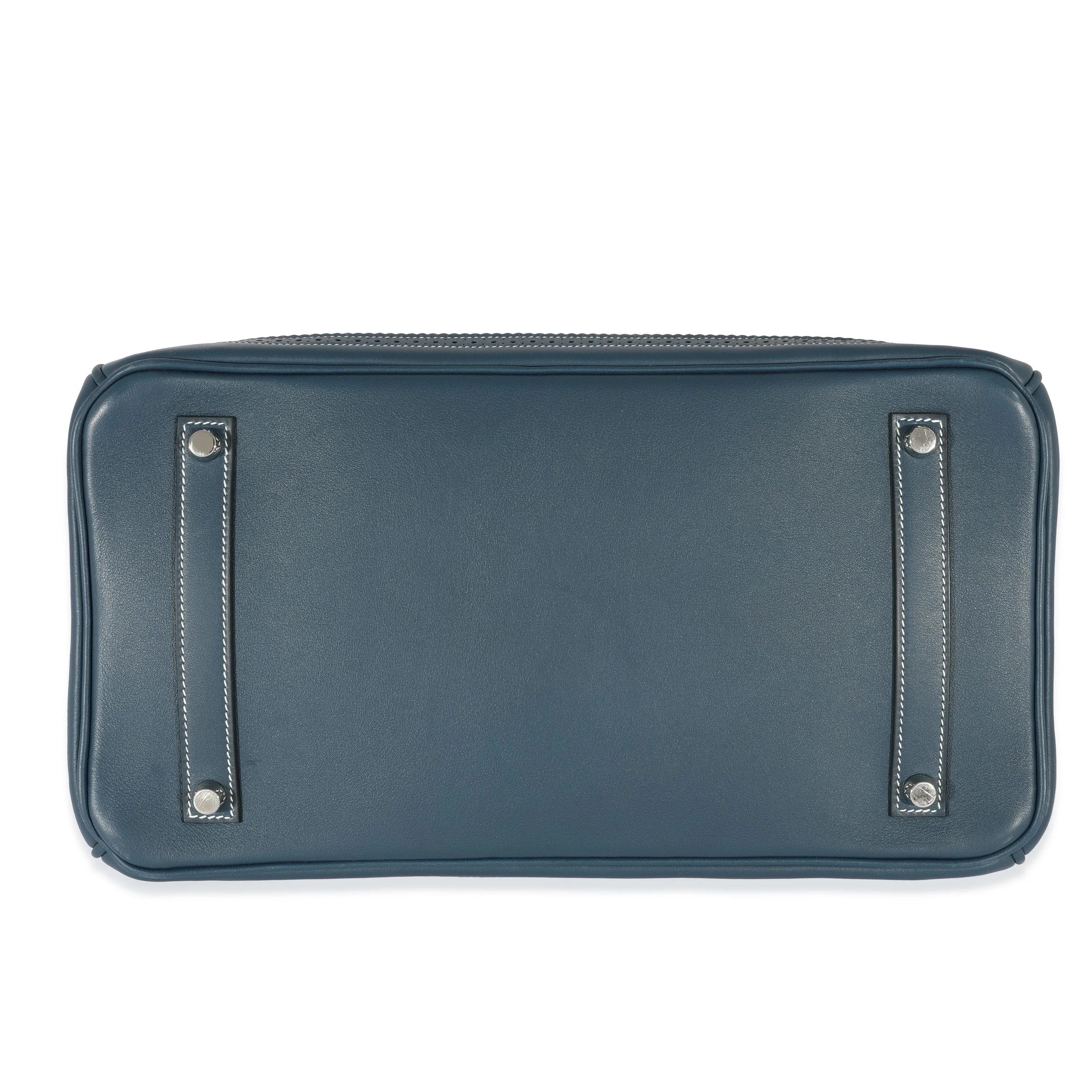 Hermes Blue De Prusse Swift Toile Ghillies Birkin 35