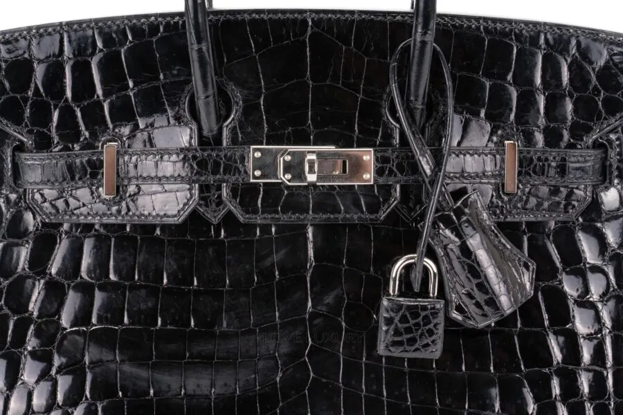 Hermès Birkin 25 Shiny Crocodile Niloticus Black Palladium Hardware