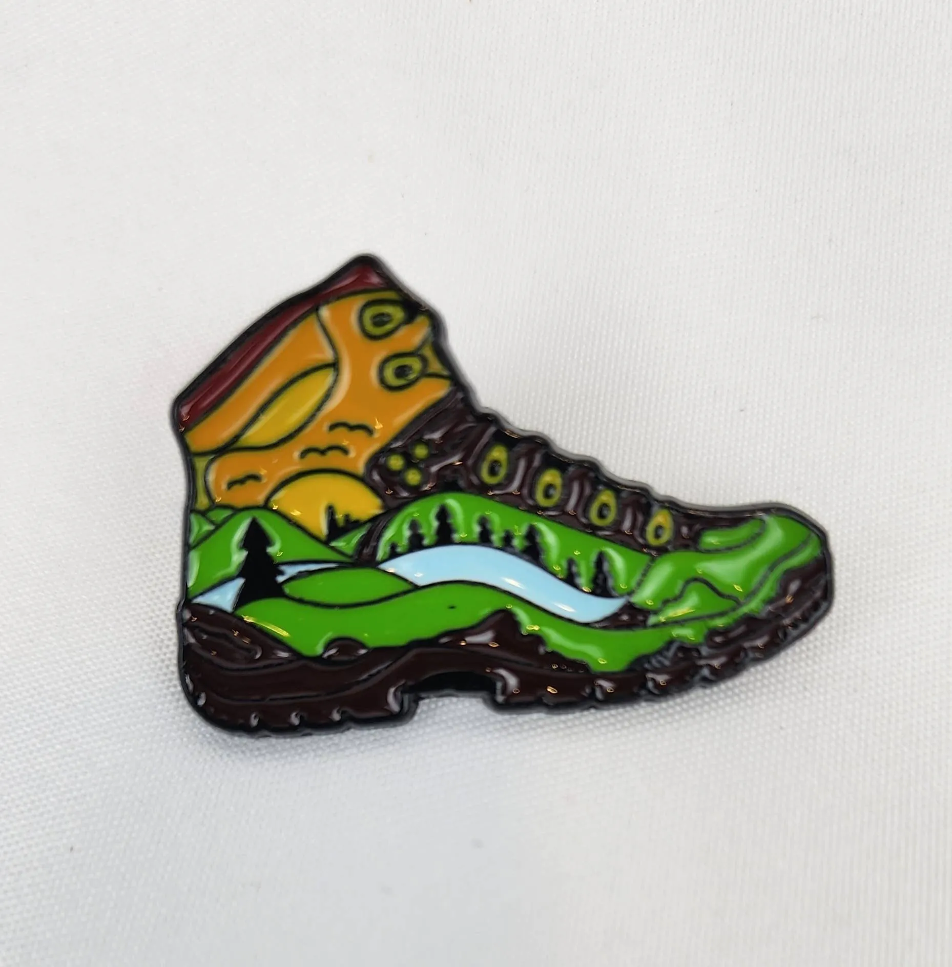 Hiking Boot Enamel Pin - Nature-Inspired Adventure Accessory