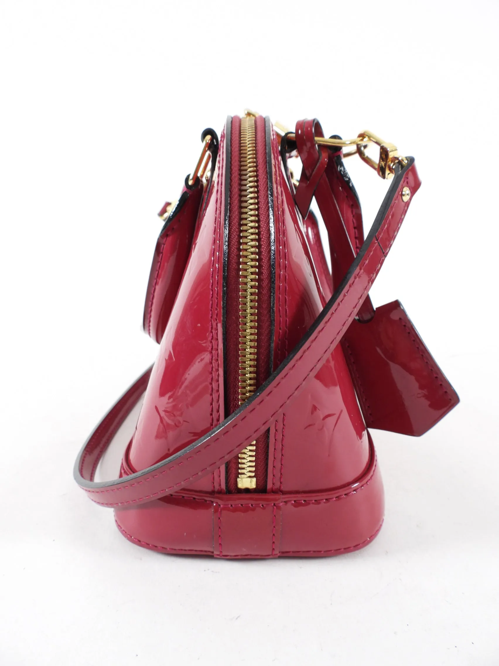 Louis Vuitton Alma BB Vernis Fuchsia Rose Indien Crossbody Bag