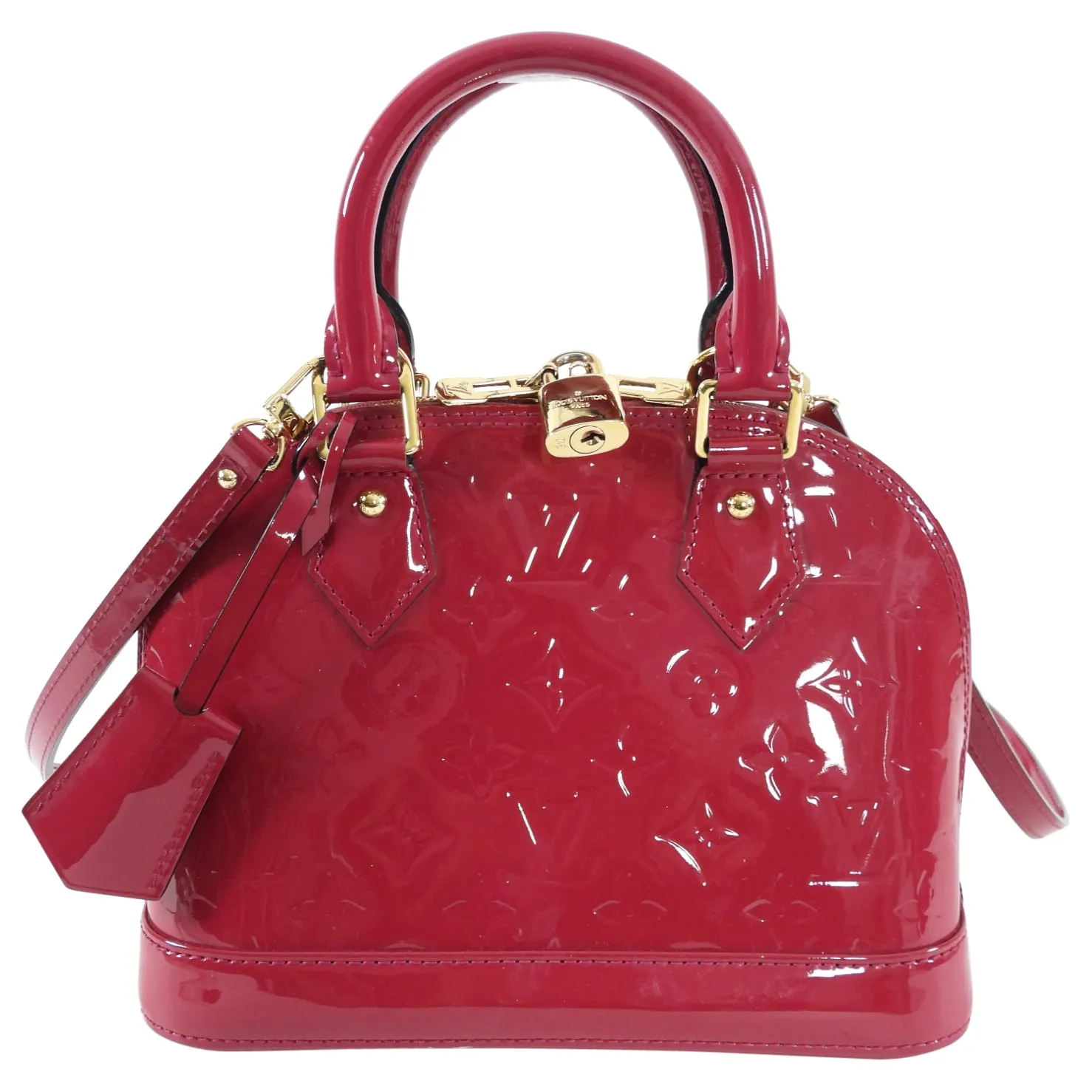 Louis Vuitton Alma BB Vernis Fuchsia Rose Indien Crossbody Bag