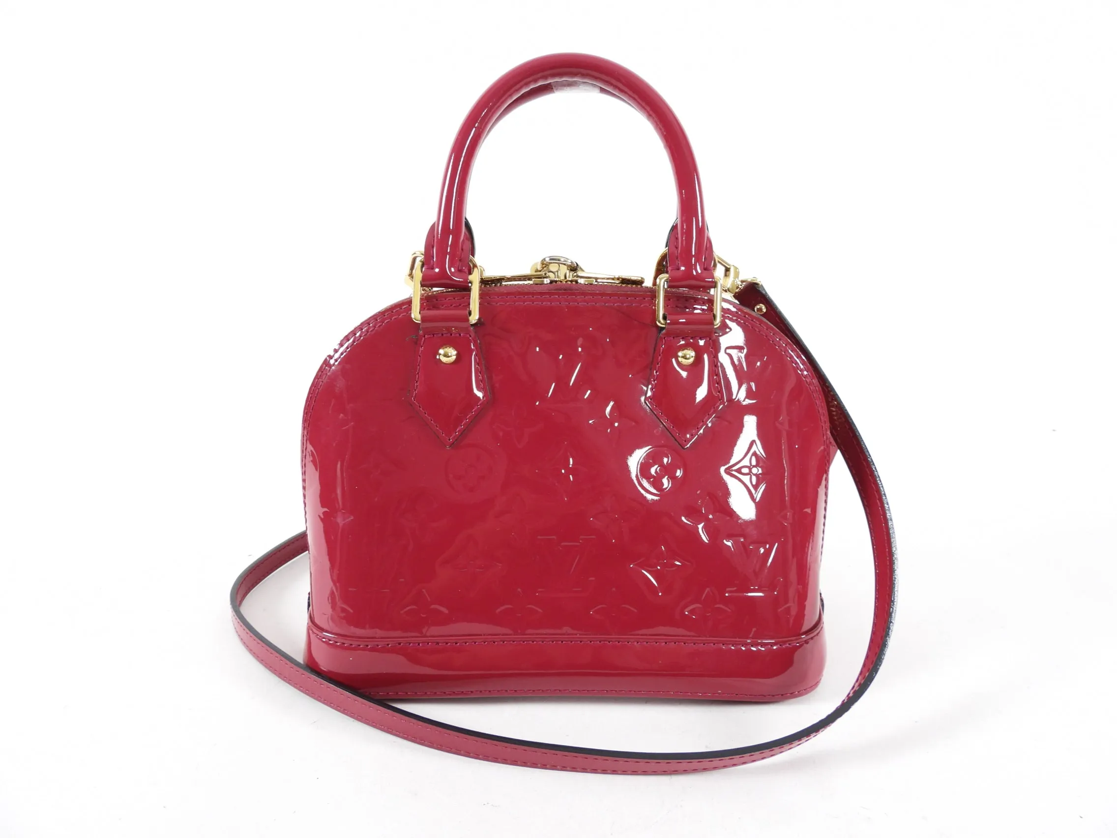 Louis Vuitton Alma BB Vernis Fuchsia Rose Indien Crossbody Bag