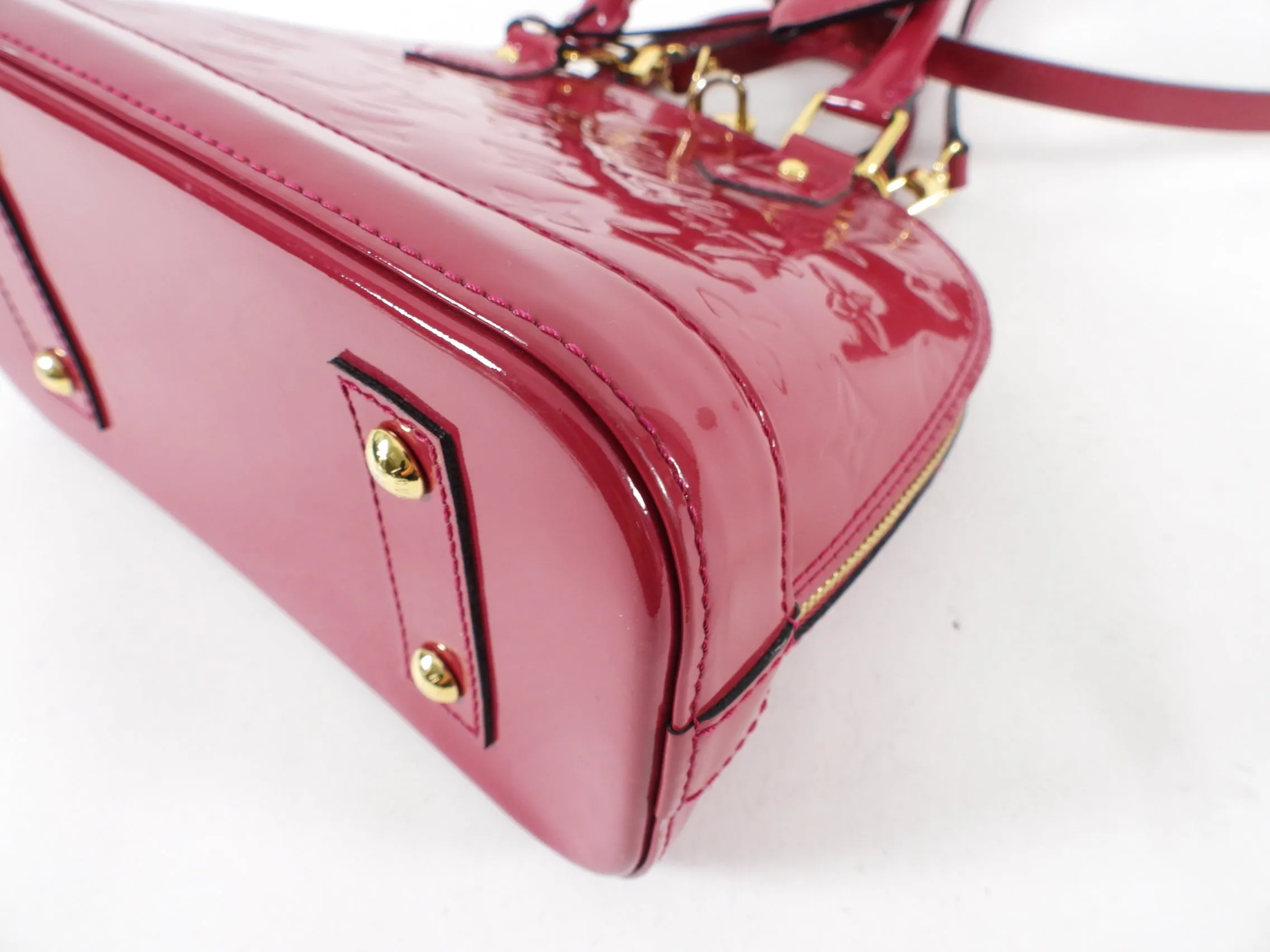 Louis Vuitton Alma BB Vernis Fuchsia Rose Indien Crossbody Bag