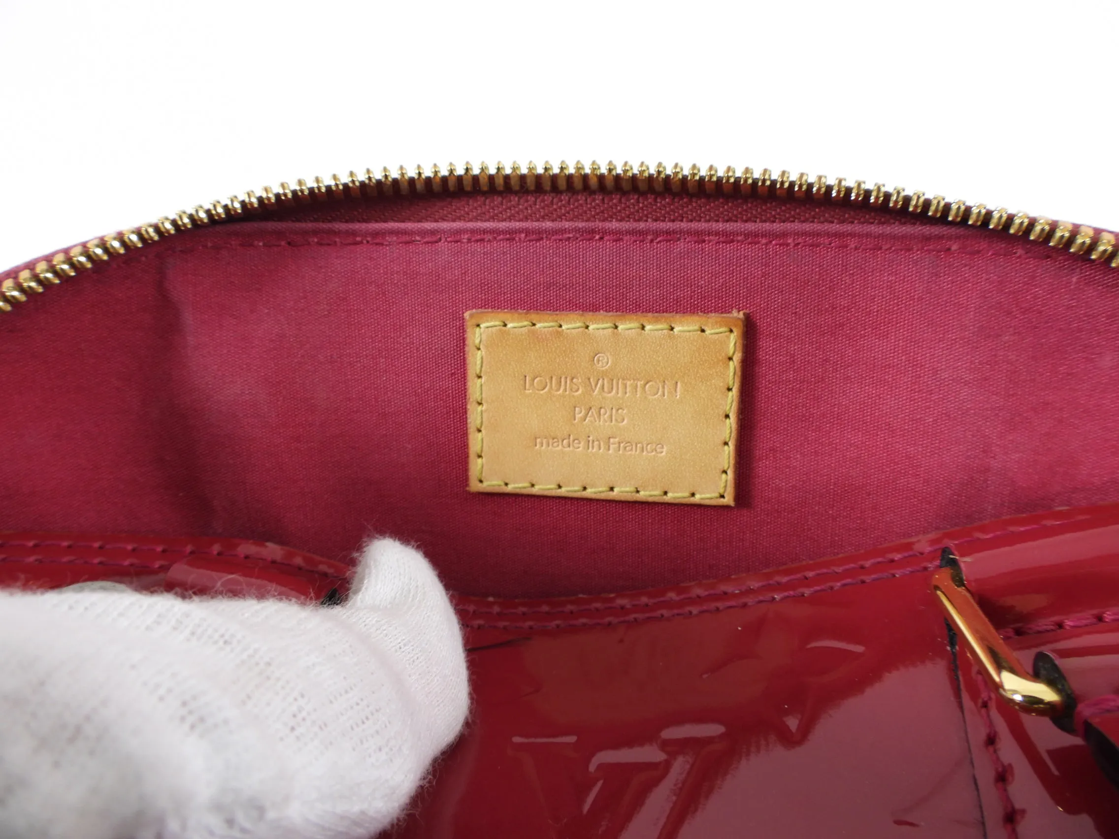 Louis Vuitton Alma BB Vernis Fuchsia Rose Indien Crossbody Bag