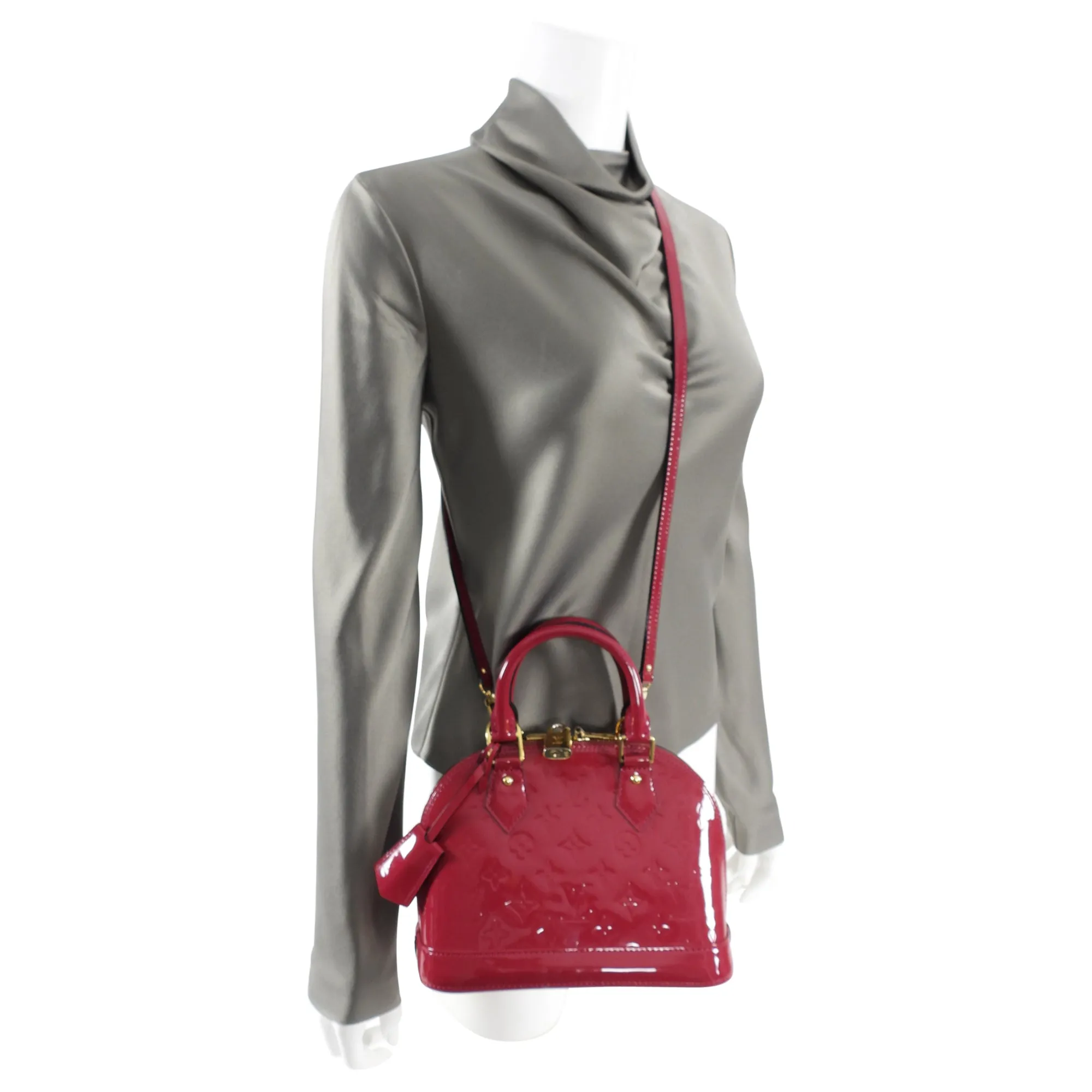 Louis Vuitton Alma BB Vernis Fuchsia Rose Indien Crossbody Bag