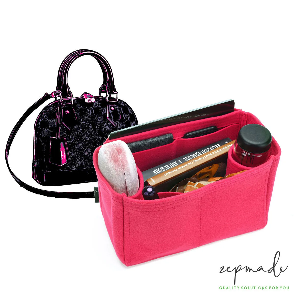 Louis Vuitton Alma Organizer Insert, Bag Organizer with Double Bottle Holders