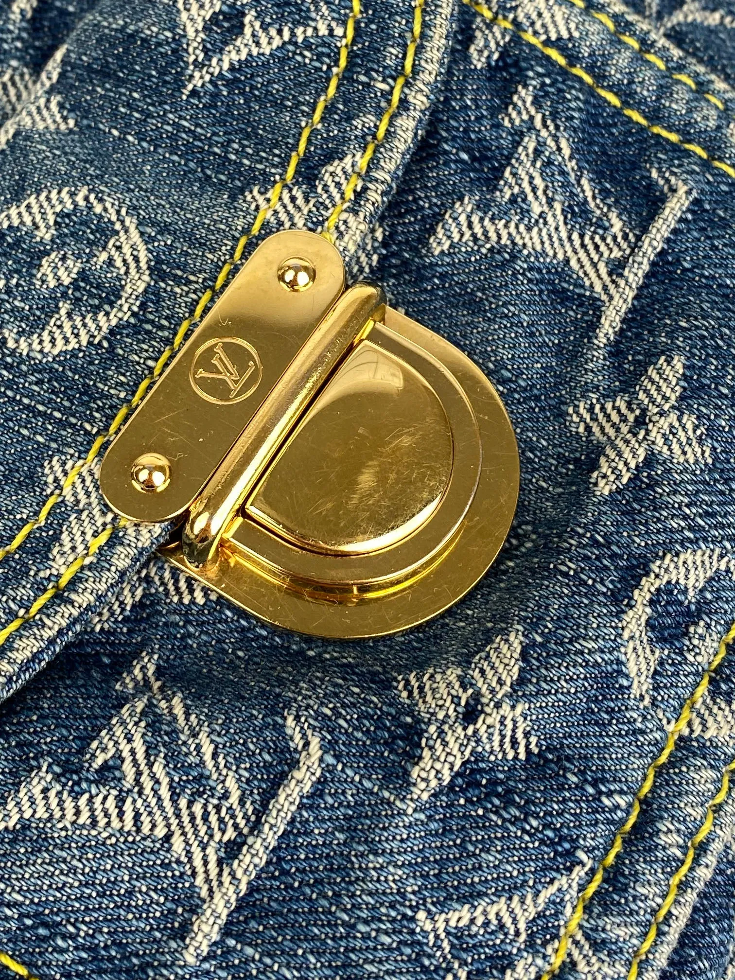 Louis Vuitton Blue Denim Baggy PM Bag